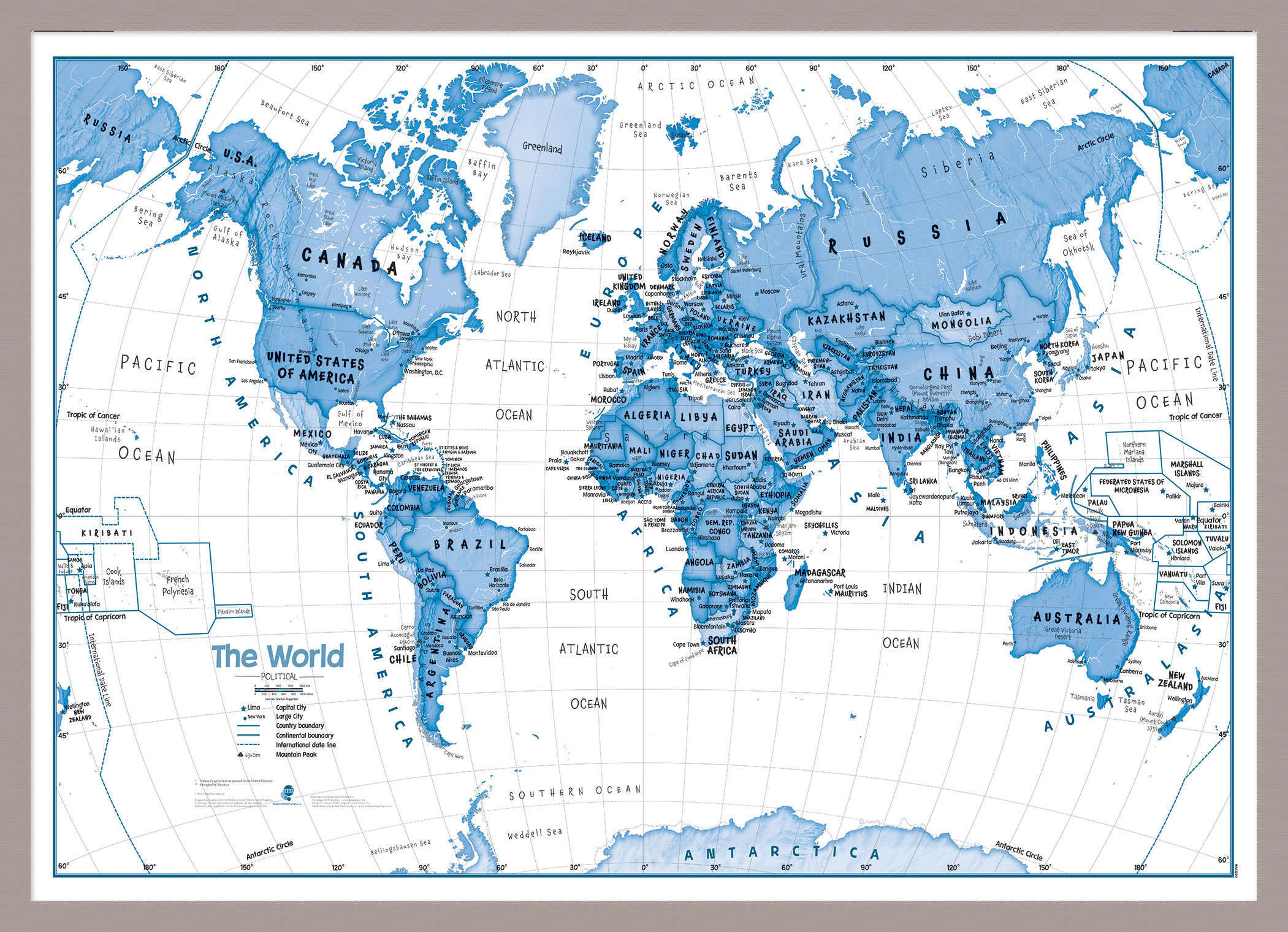 WM01228_M_MGFAL - Children's Art Map of the World Blue