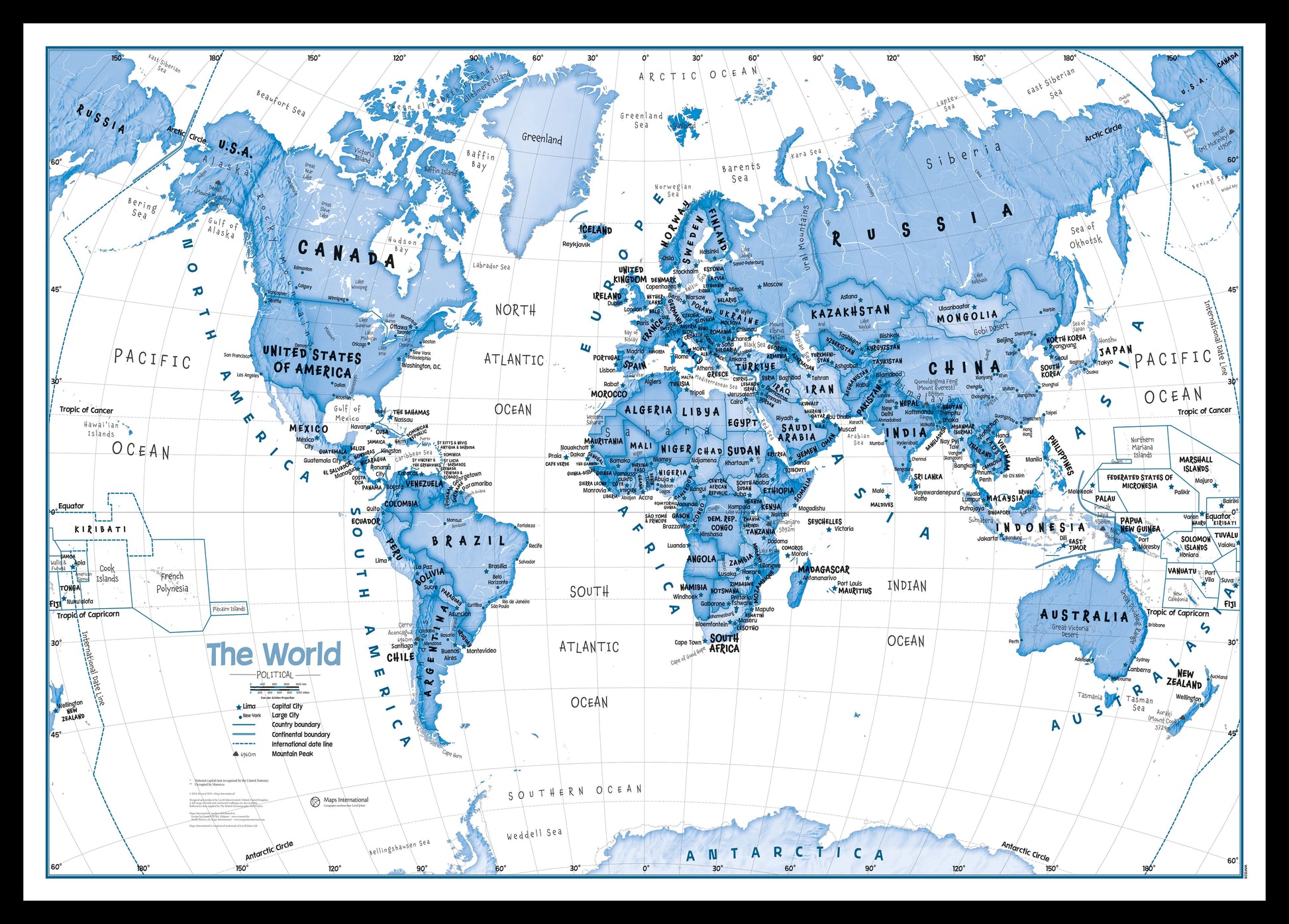 WM01228_M_PINBL - Children's Art Map of the World Blue