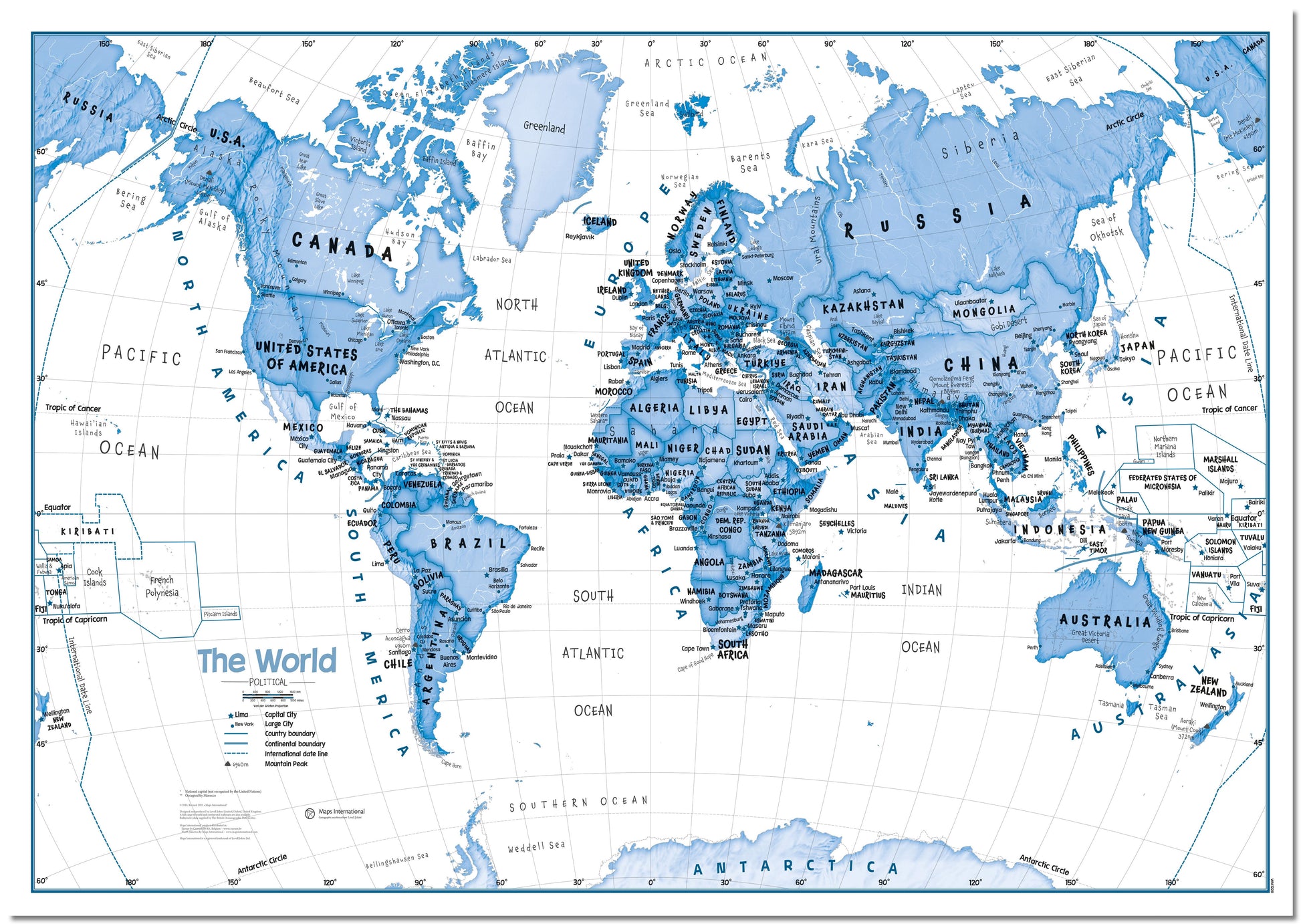WM01228_L_LMBRD - Children's Art Map of the World Blue