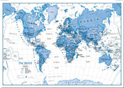 WM01228_M_PNBRD - Children's Art Map of the World Blue
