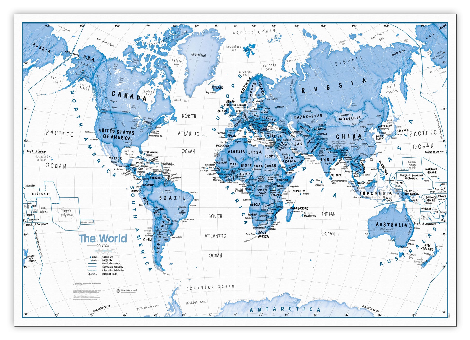 WM01228_M_CANVA - Children's Art Map of the World Blue