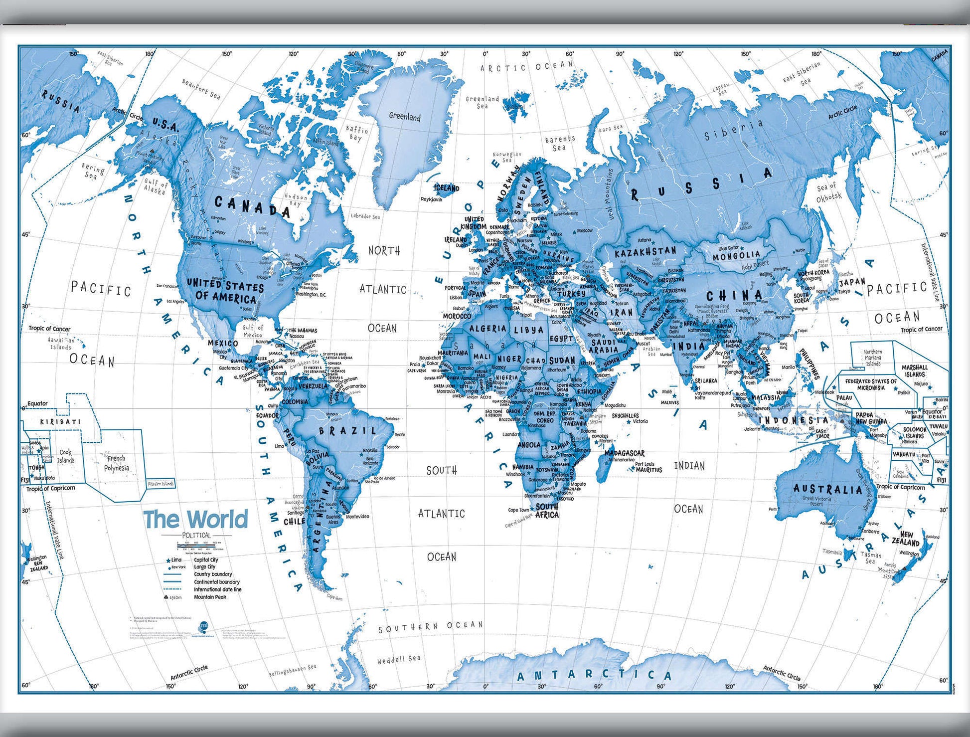 WM01228_M_CANHB - Children's Art Map of the World Blue