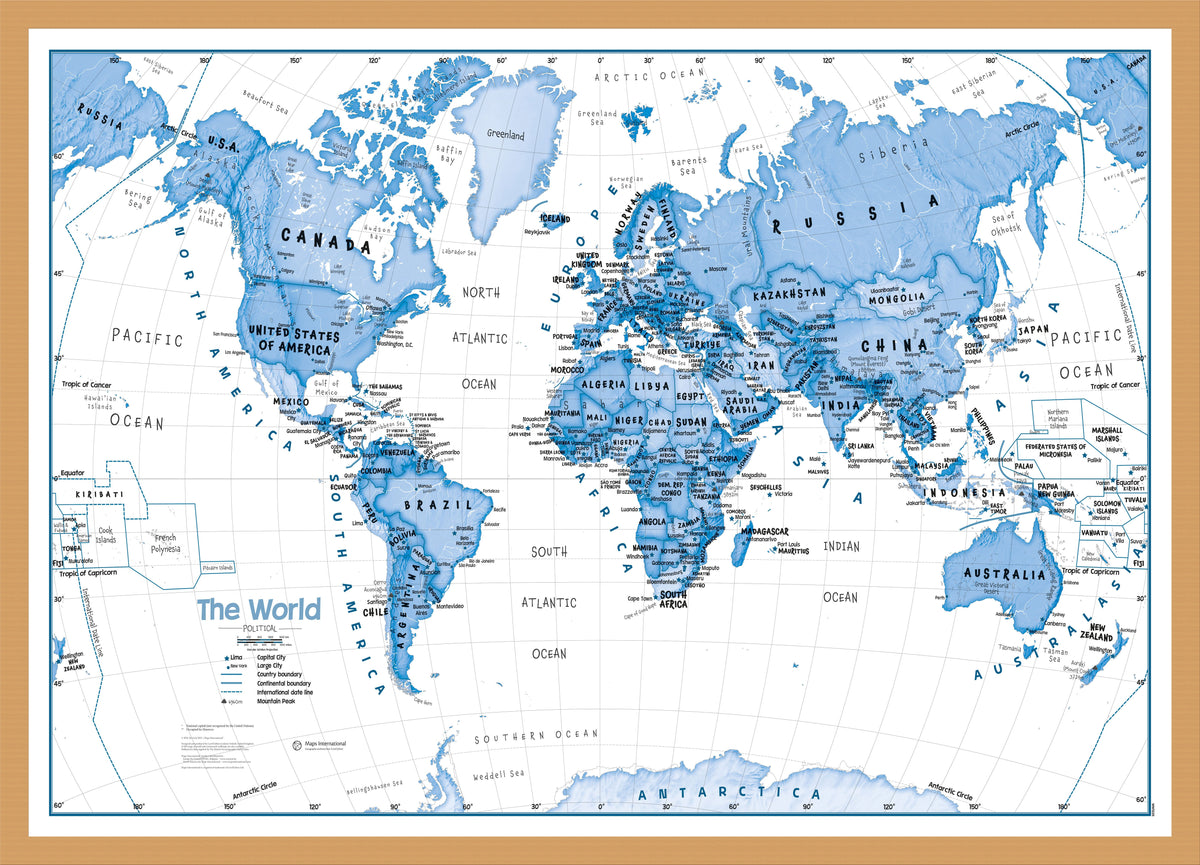 WM01228_M_BWOAK - Children's Art Map of the World Blue