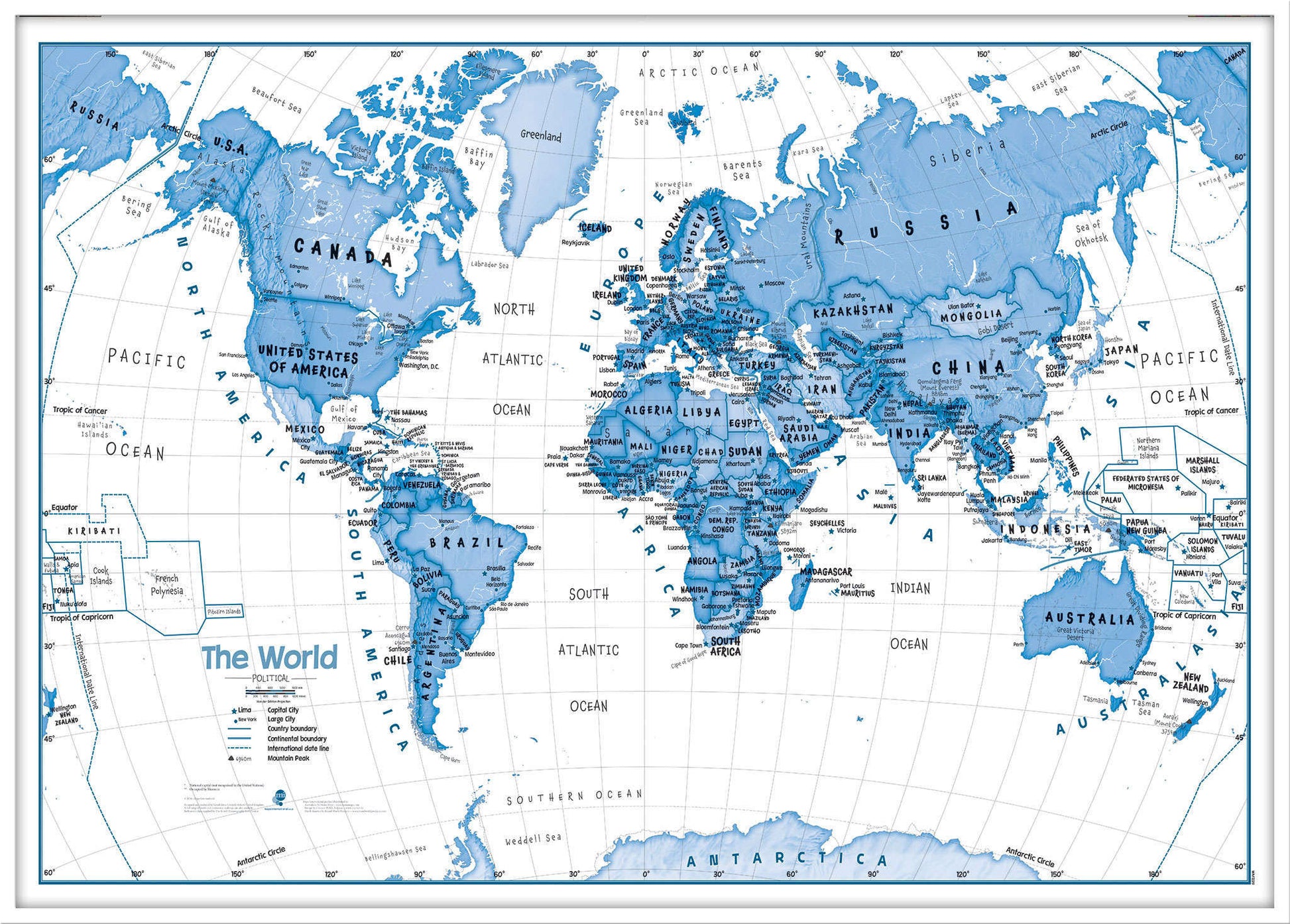 WM01228_L_LBWWH - Children's Art Map of the World Blue