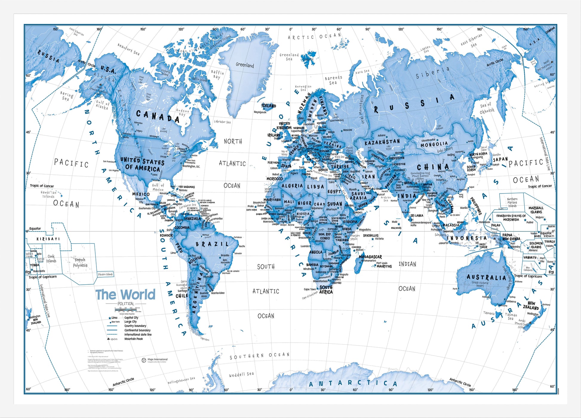 WM01228_M_WDWHI - Children's Art Map of the World Blue