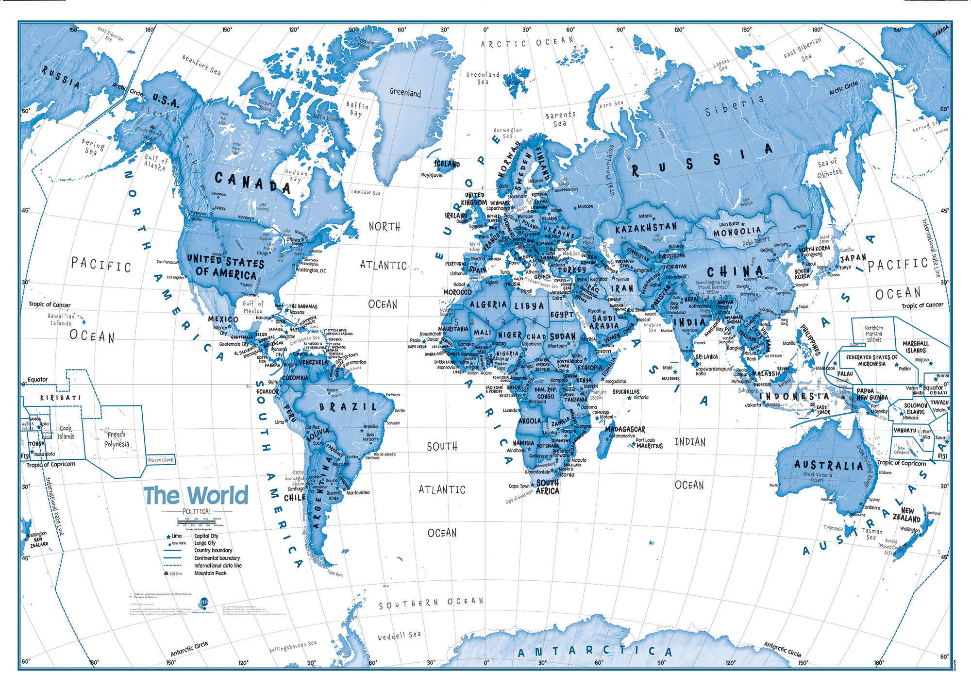 WM01228_L_CANRL - Children's Art Map of the World Blue