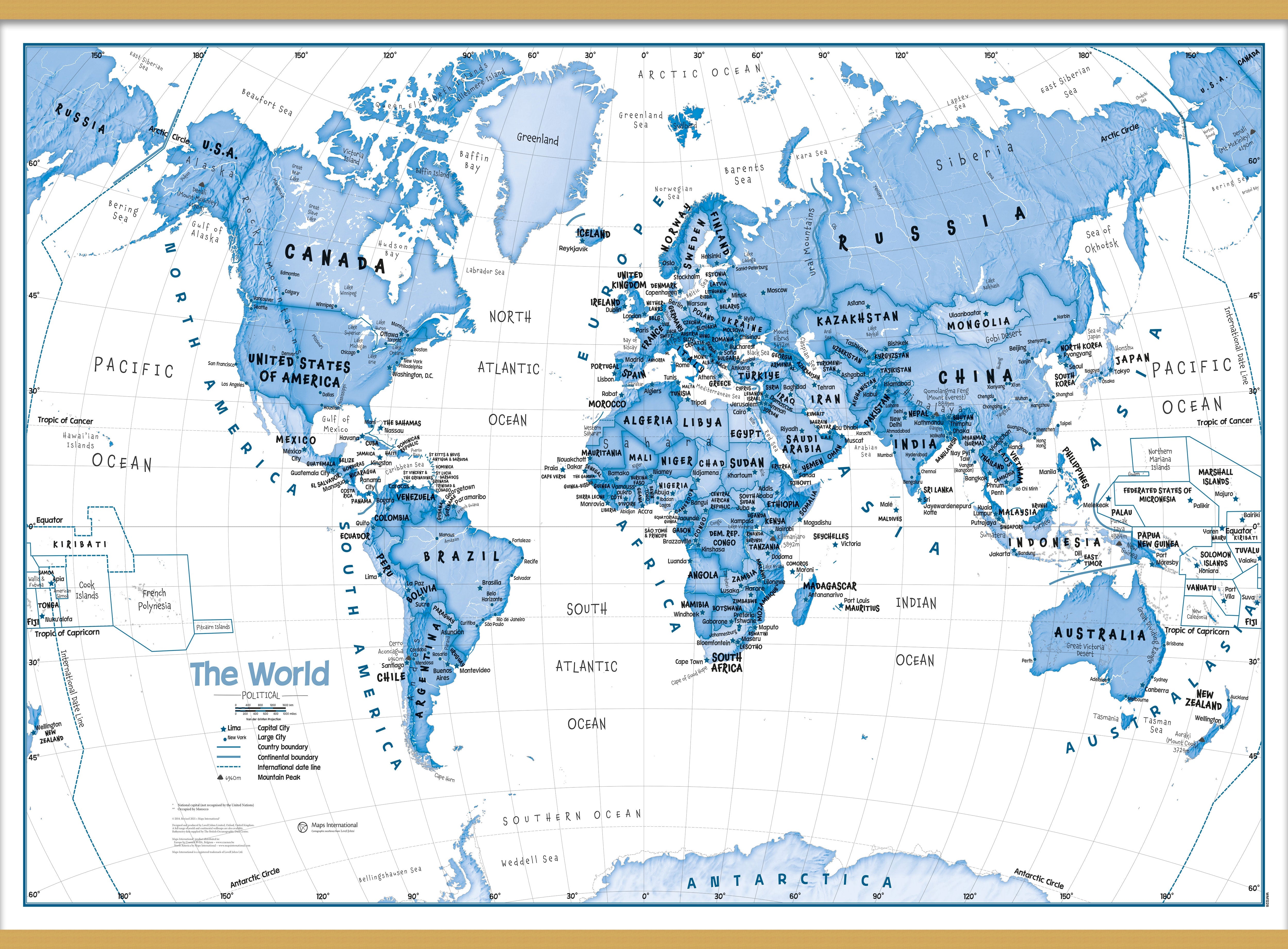 WM01228_M_LWDHB - Children's Art Map of the World Blue