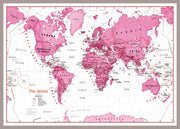 WM01229_M_PINAL - Children's Art Map of the World Pink