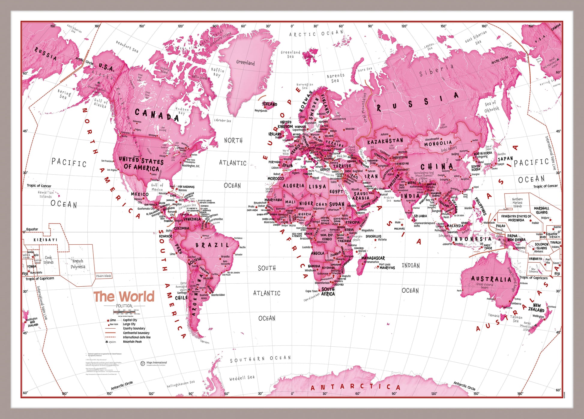 WM01229_M_PINAL - Children's Art Map of the World Pink