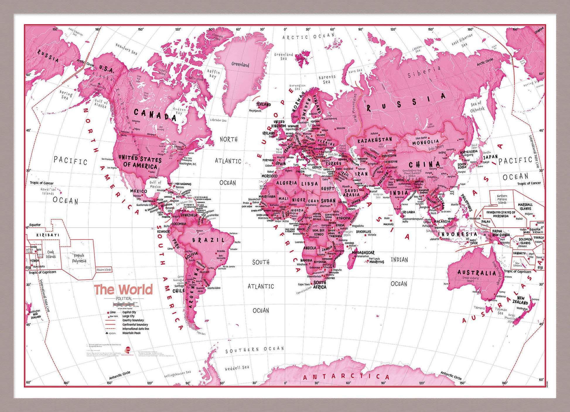 WM01229_M_MGFAL - Children's Art Map of the World Pink