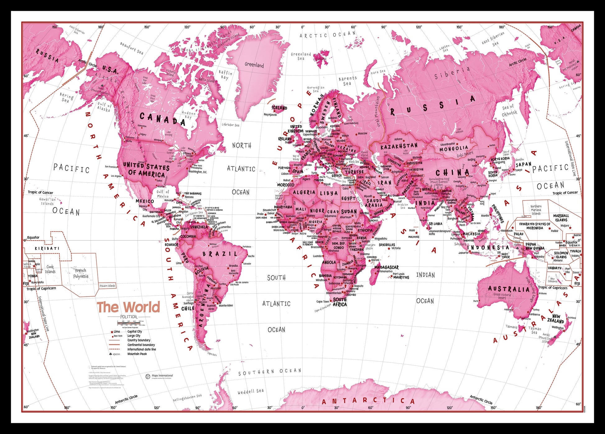 WM01229_M_PINBL - Children's Art Map of the World Pink