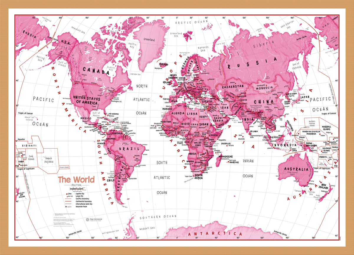 WM01229_M_BWOAK - Children's Art Map of the World Pink