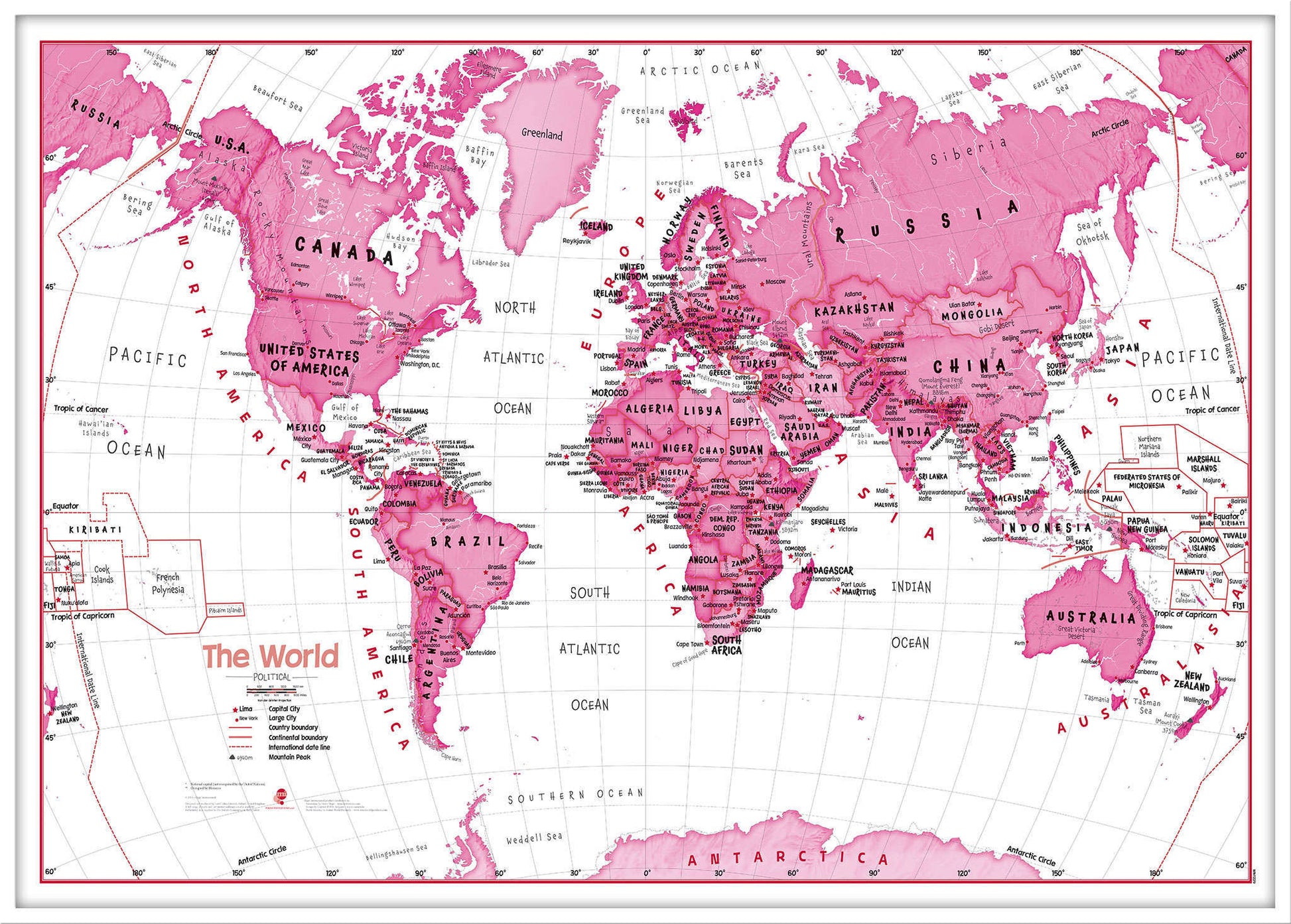 WM01229_L_LBWWH - Children's Art Map of the World Pink