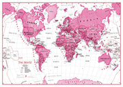 WM01229_M_CANRL - Children's Art Map of the World Pink