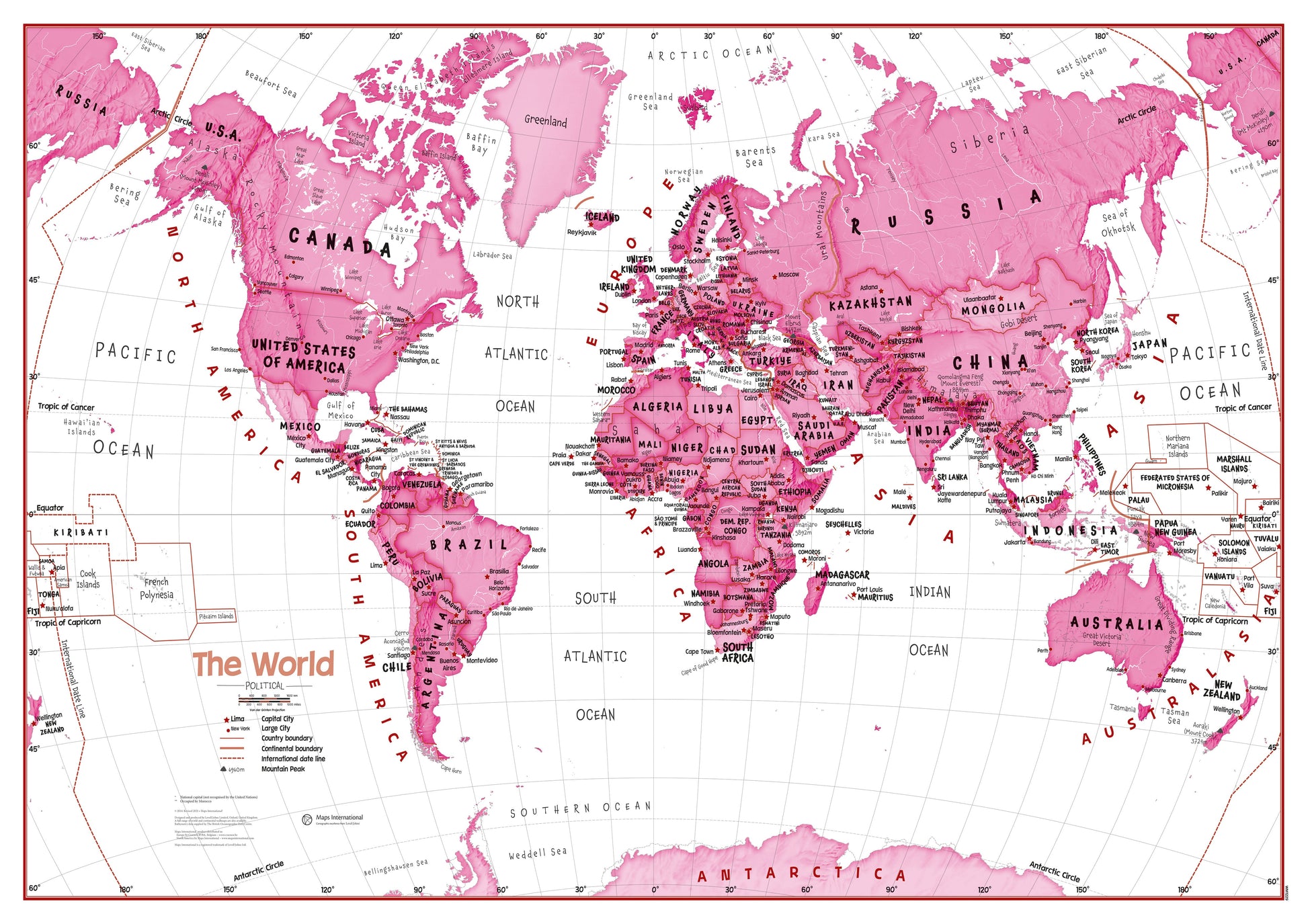 WM01229_M_PAPER - Children's Art Map of the World Pink
