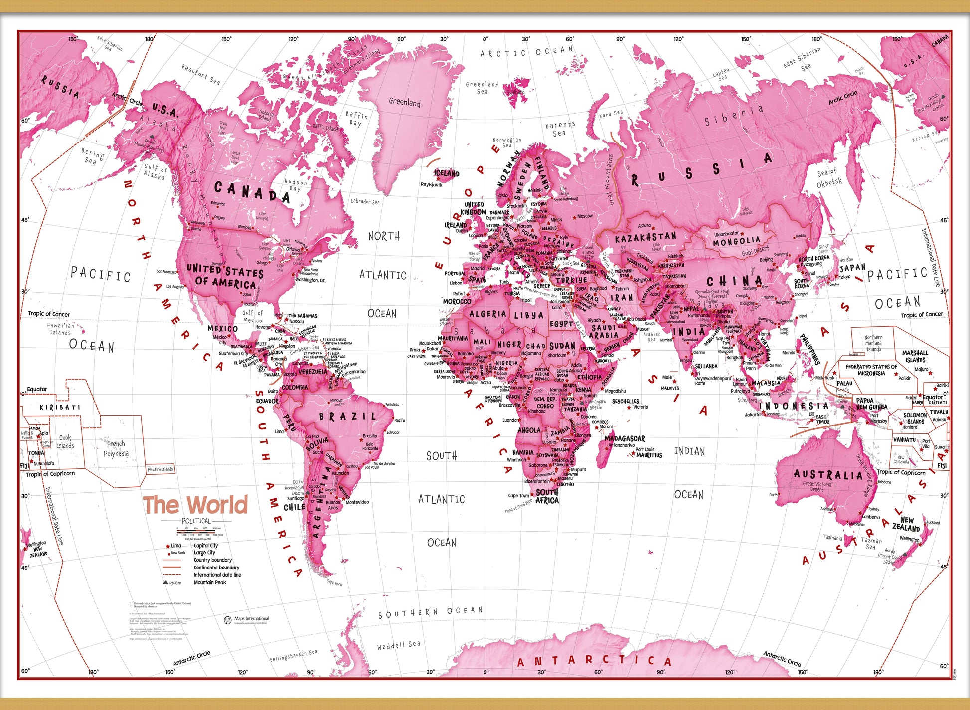 WM01229_M_LWDHB - Children's Art Map of the World Pink