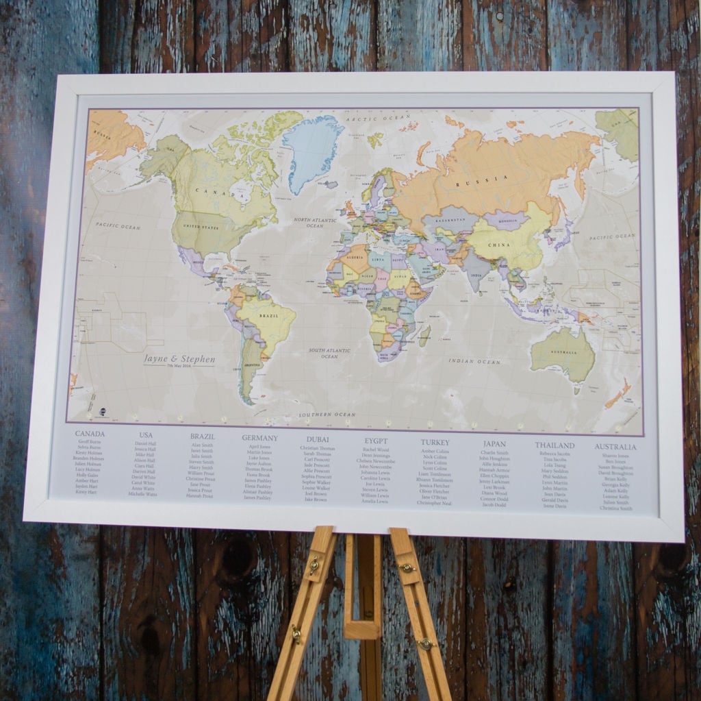 PS01539_M_PNBRD Classic World Map Wedding Table Plan