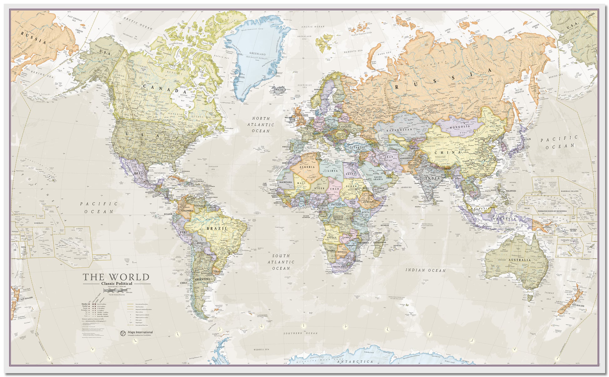 Classic World Map Board Board