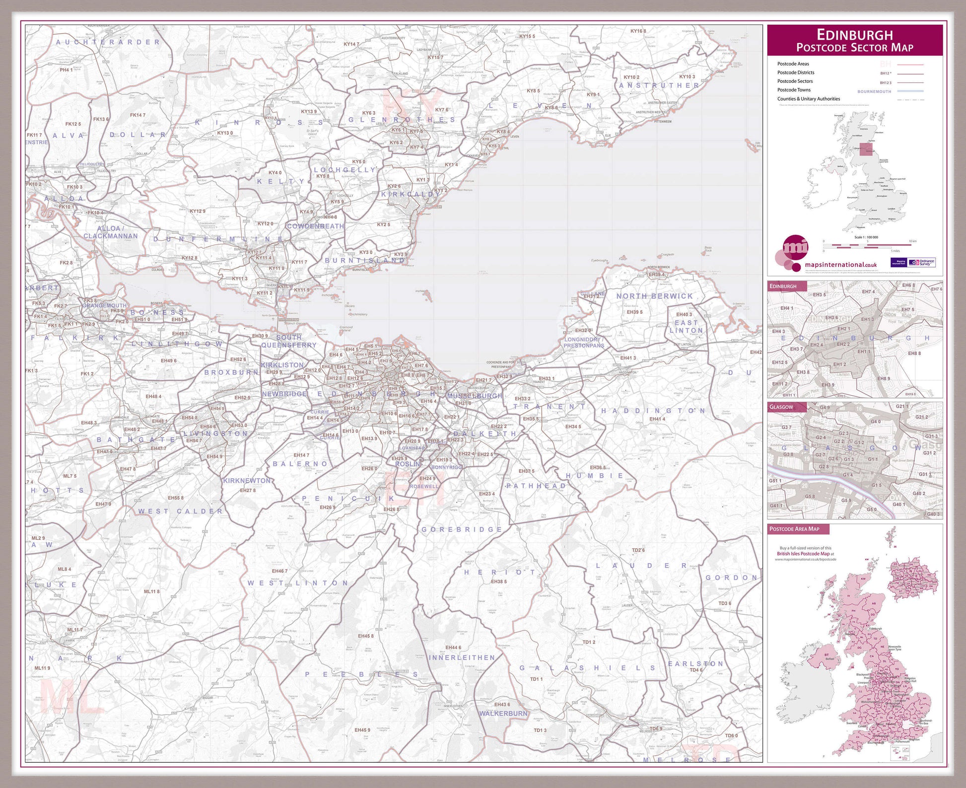 UK00769_L_LBDAL - Edinburgh Postcode Sector Map