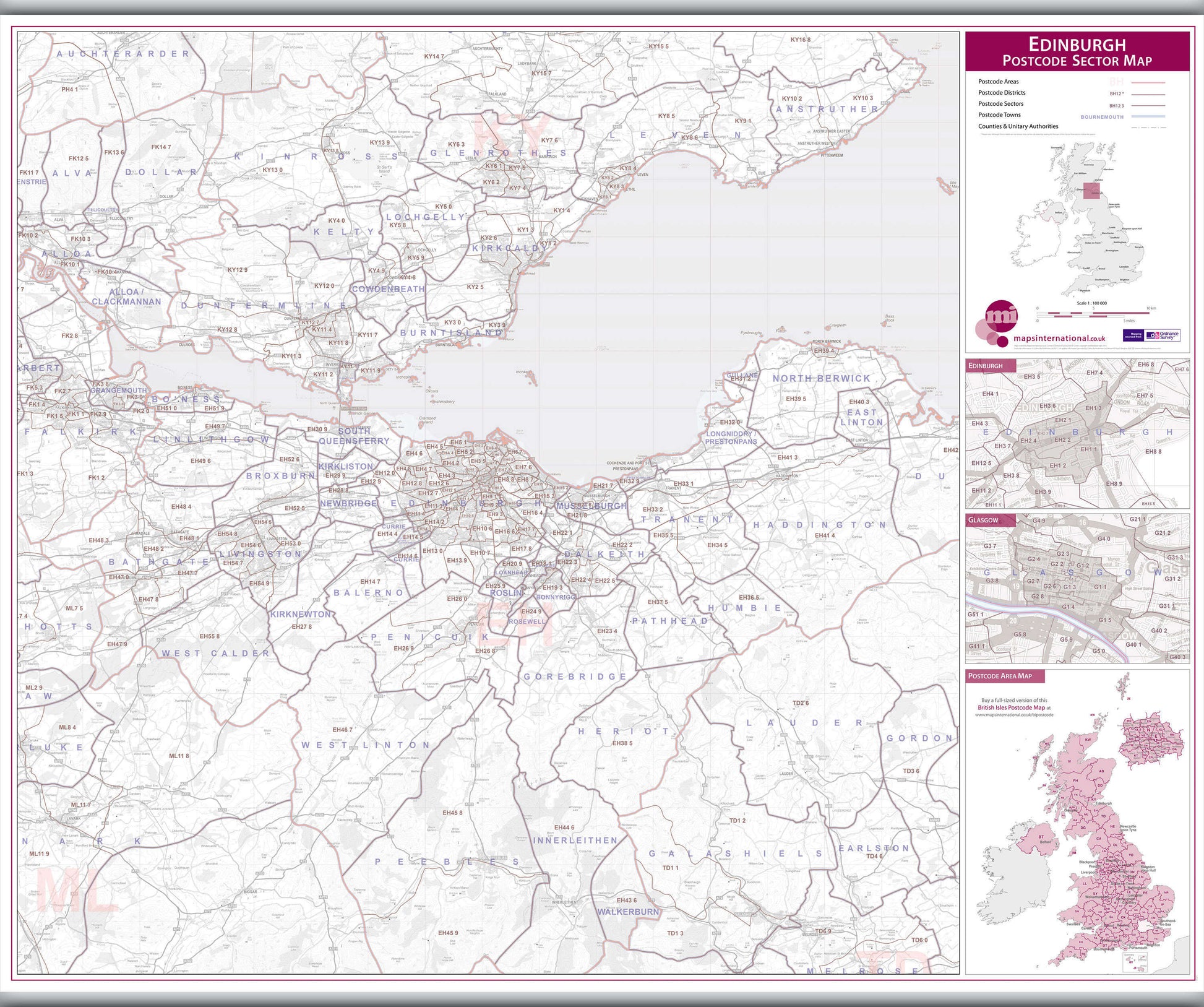 UK00769_L_LAMHB - Edinburgh Postcode Sector Map