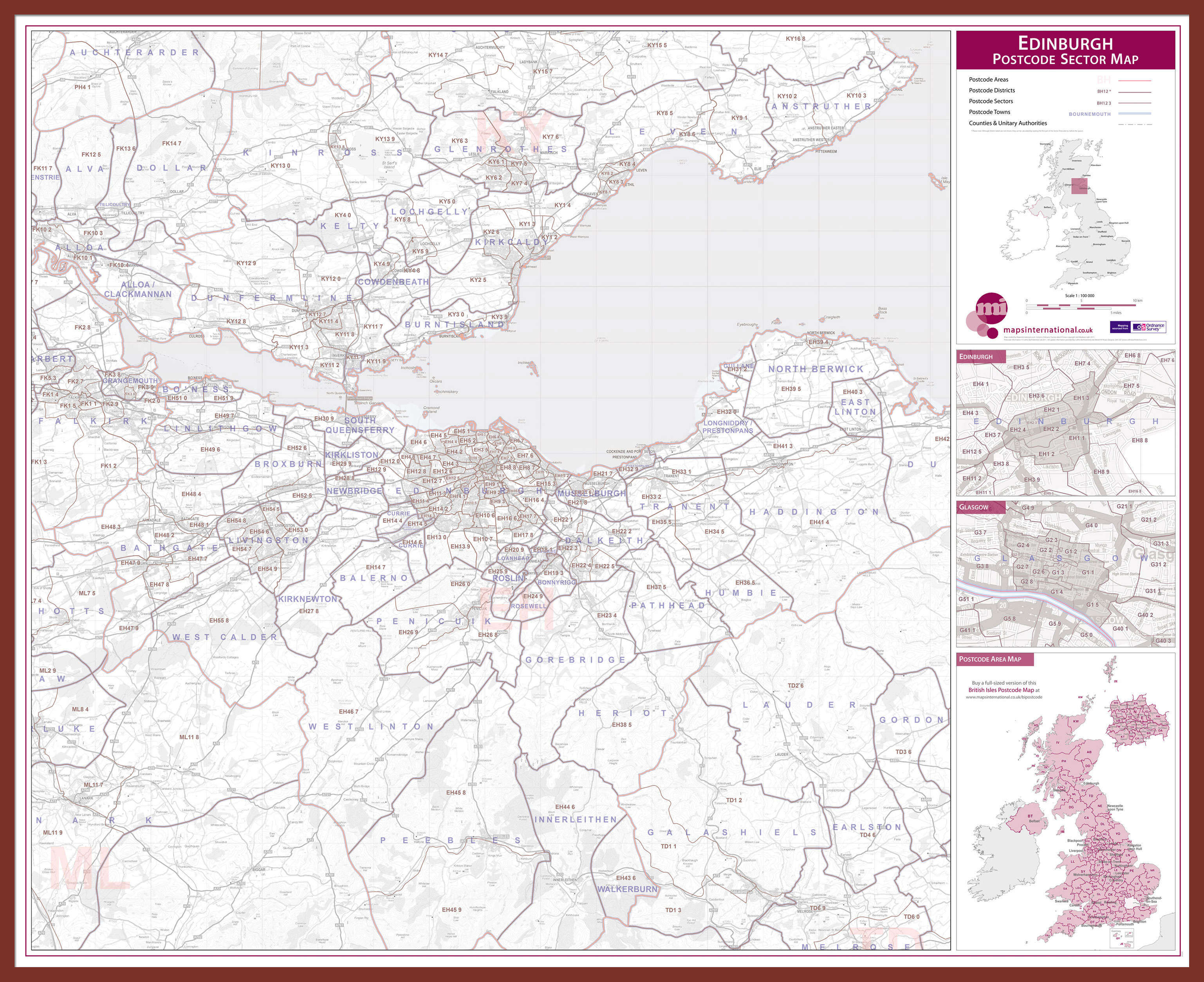 UK00769_L_LBDOK - Edinburgh Postcode Sector Map