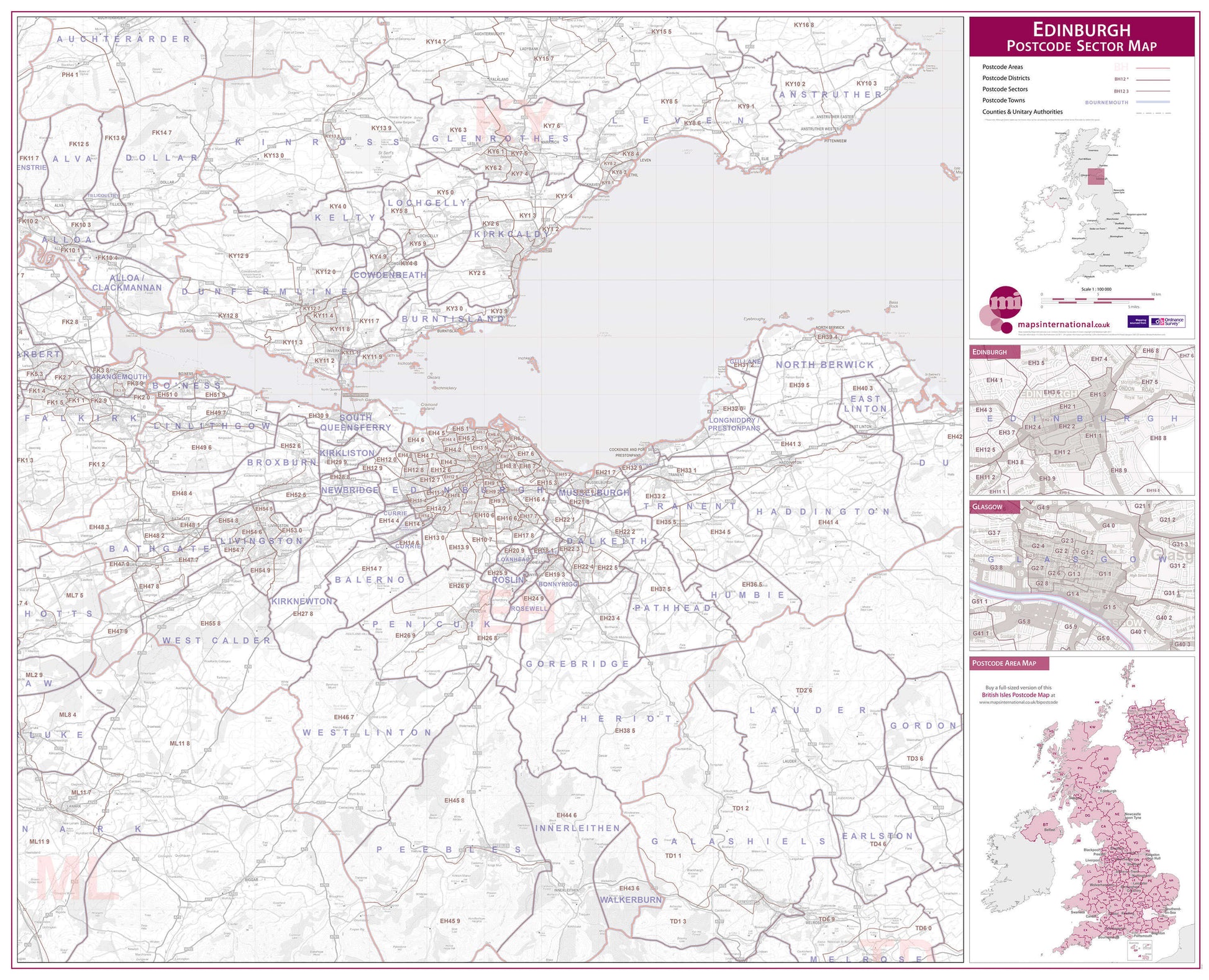 UK00769_L_LAMIN - Edinburgh Postcode Sector Map