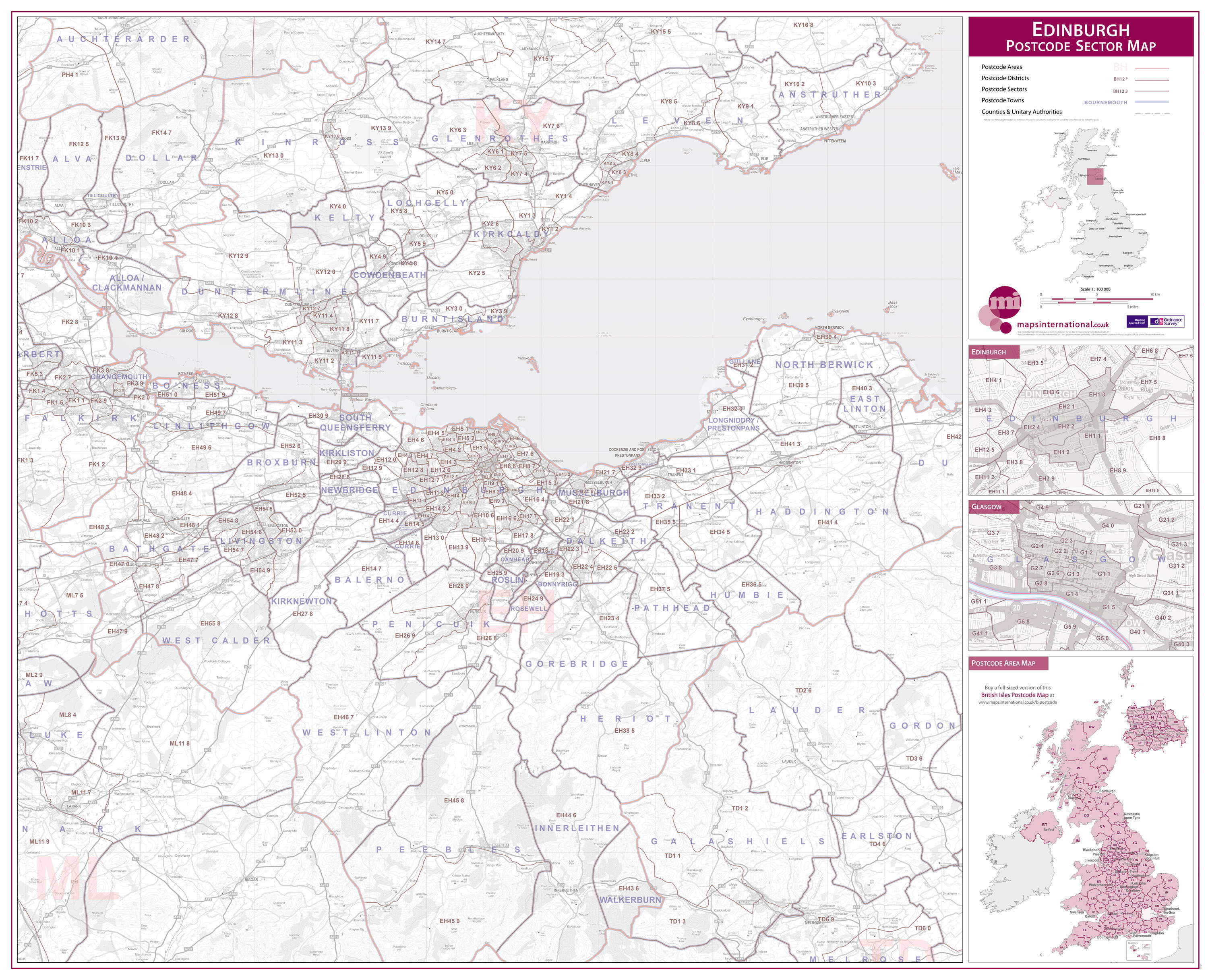 UK00769_L_LAMIN - Edinburgh Postcode Sector Map