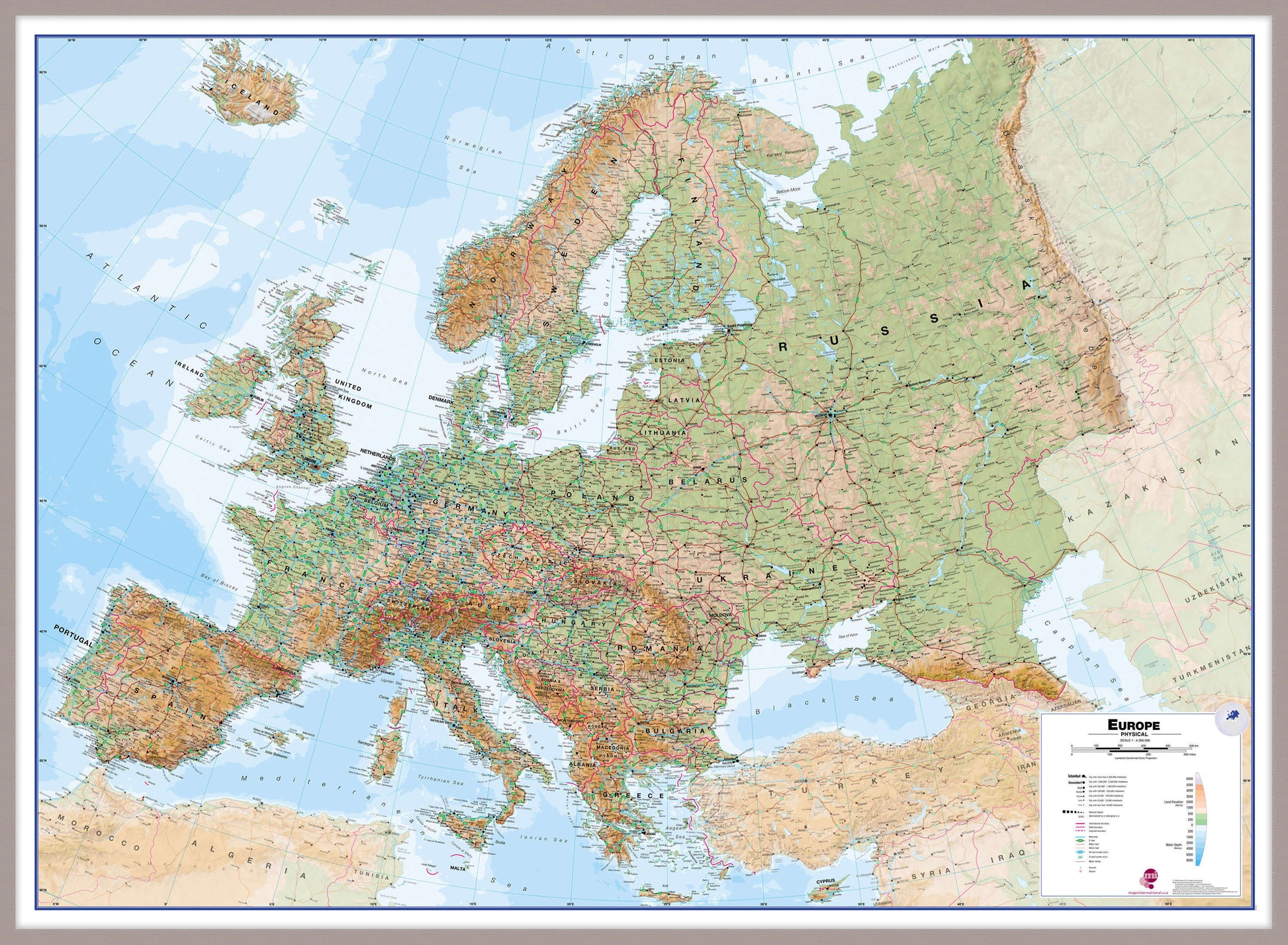 CT00409_H_LBDAL - Europe Wall Map Physical