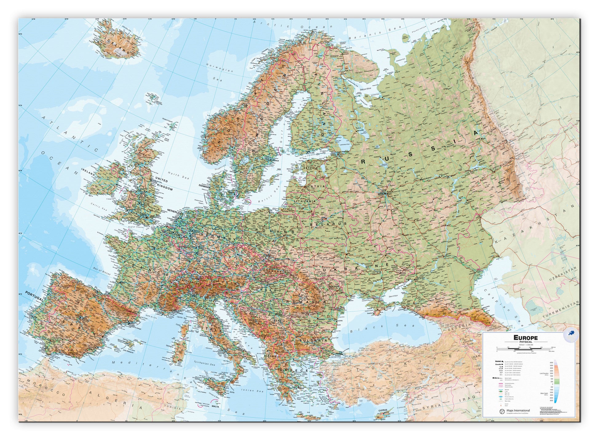 CT00409_L_CANVA - Europe Wall Map Physical