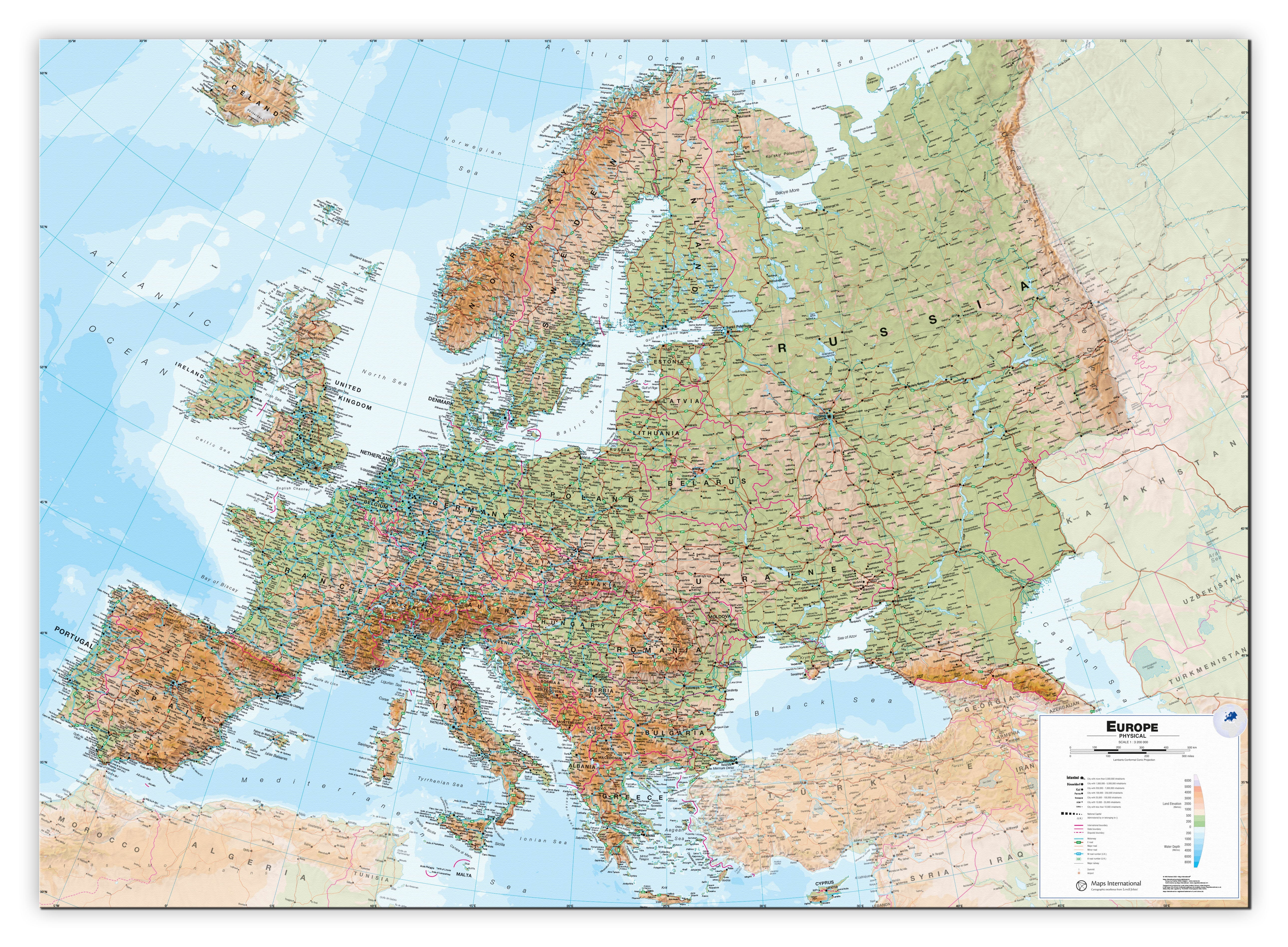 CT00409_L_CANVA - Europe Wall Map Physical