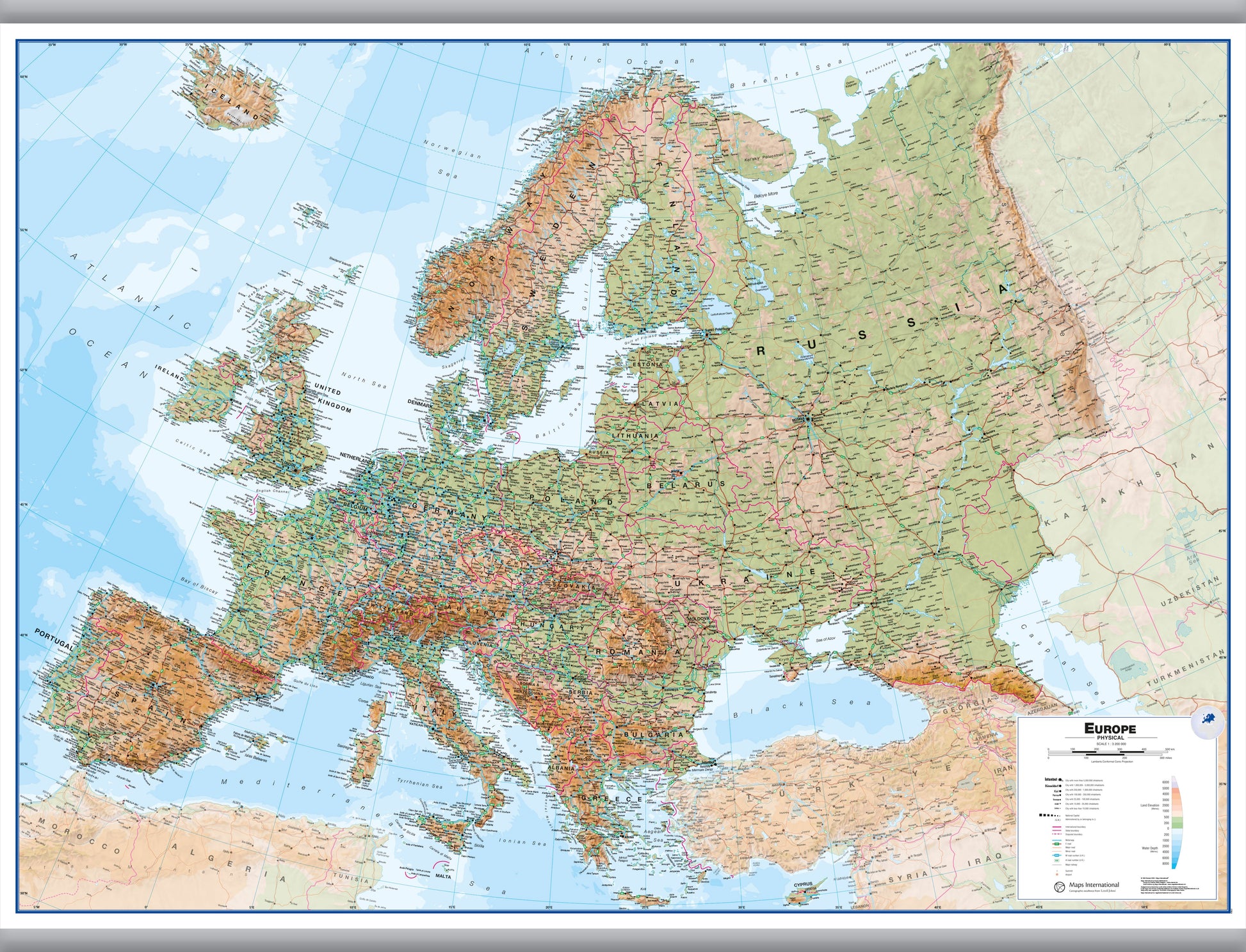 CT00409_L_LAMHB - Europe Wall Map Physical