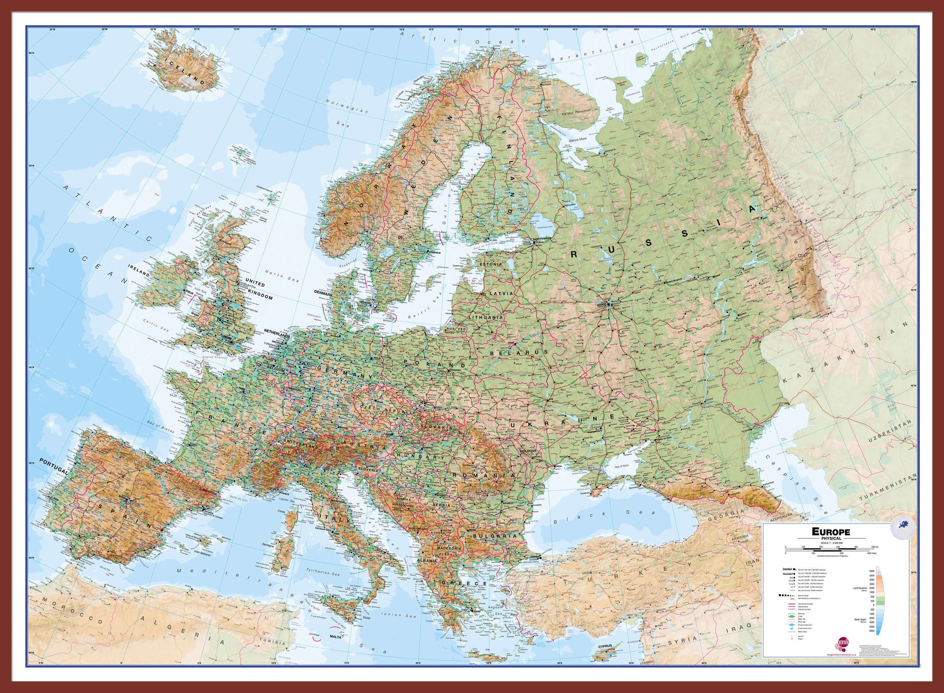 CT00409_H_LBDOK - Europe Wall Map Physical