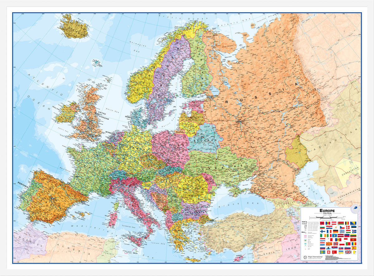 CT00011_L_WDWHI - Europe Wall Map Political