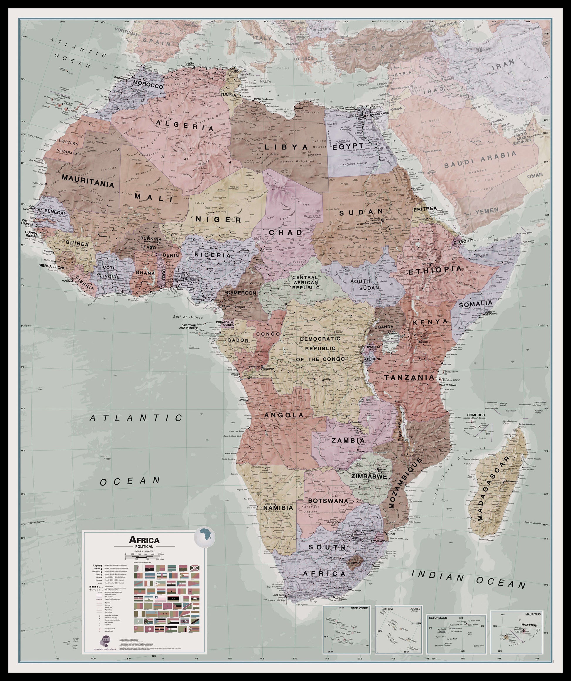CT00696_L_LBDBL - Executive Africa political Wall Map