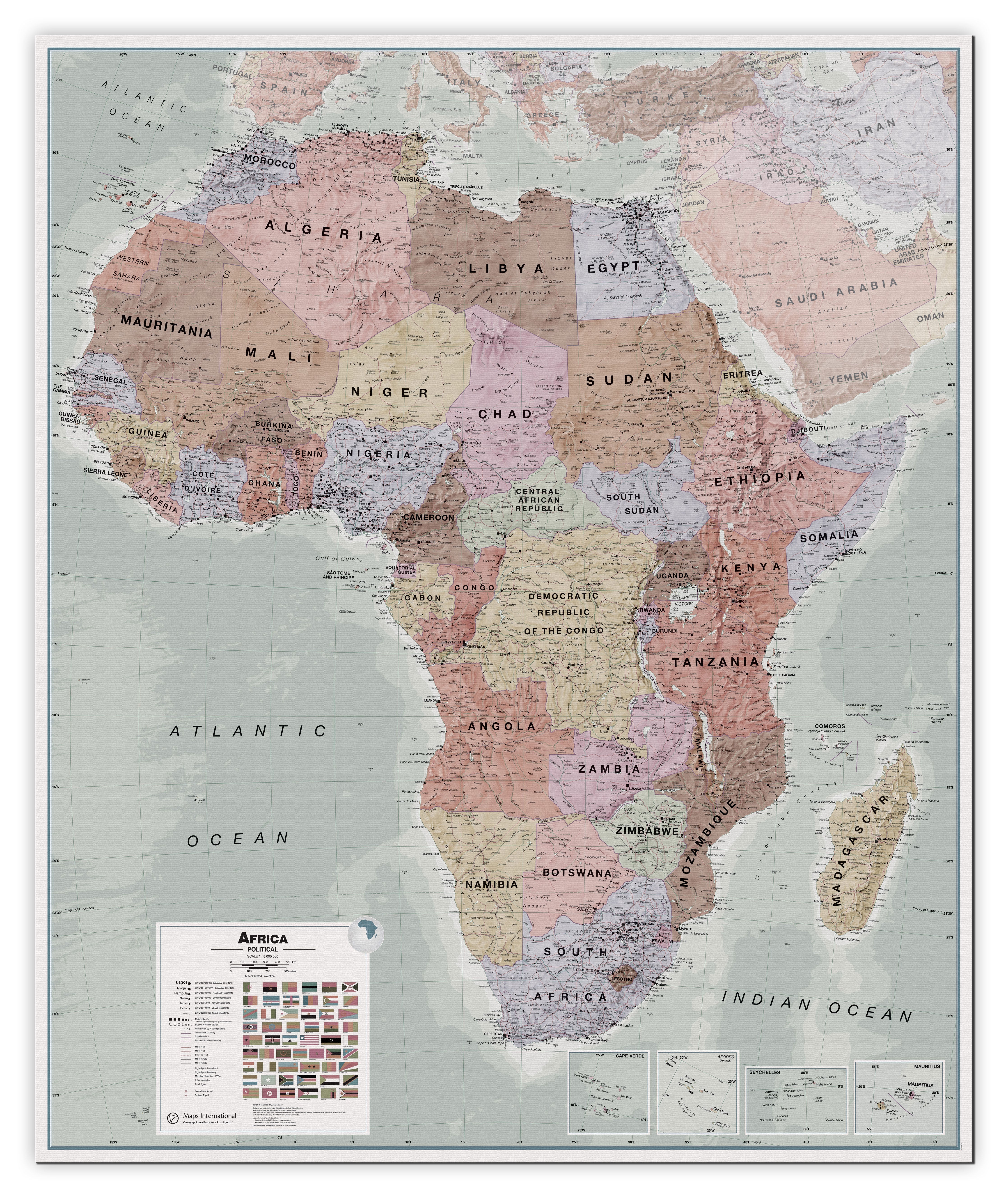 CT00696_LU_CANVA - Executive Africa political Wall Map