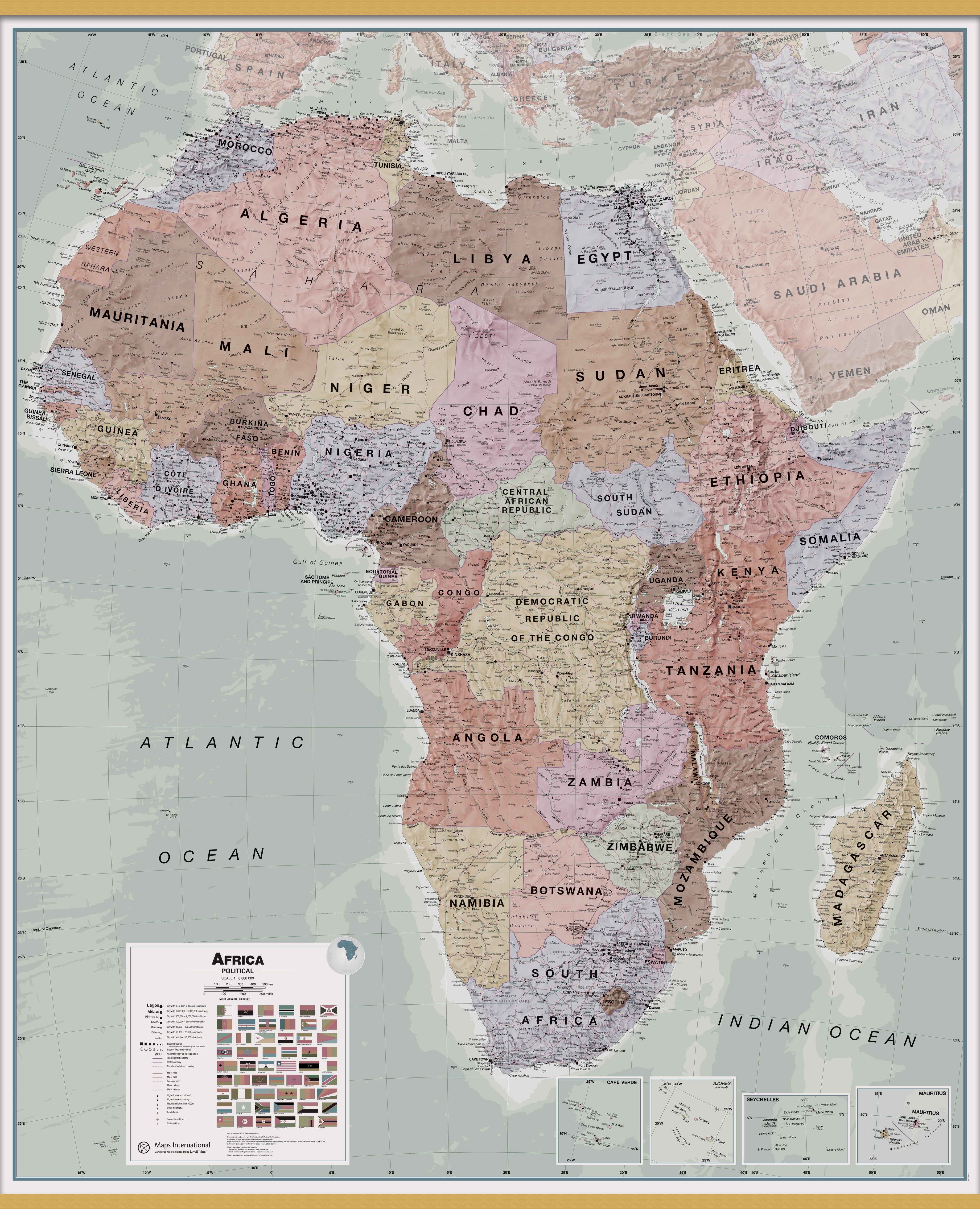 CT00696_LU_LWDHB - Executive Africa political Wall Map