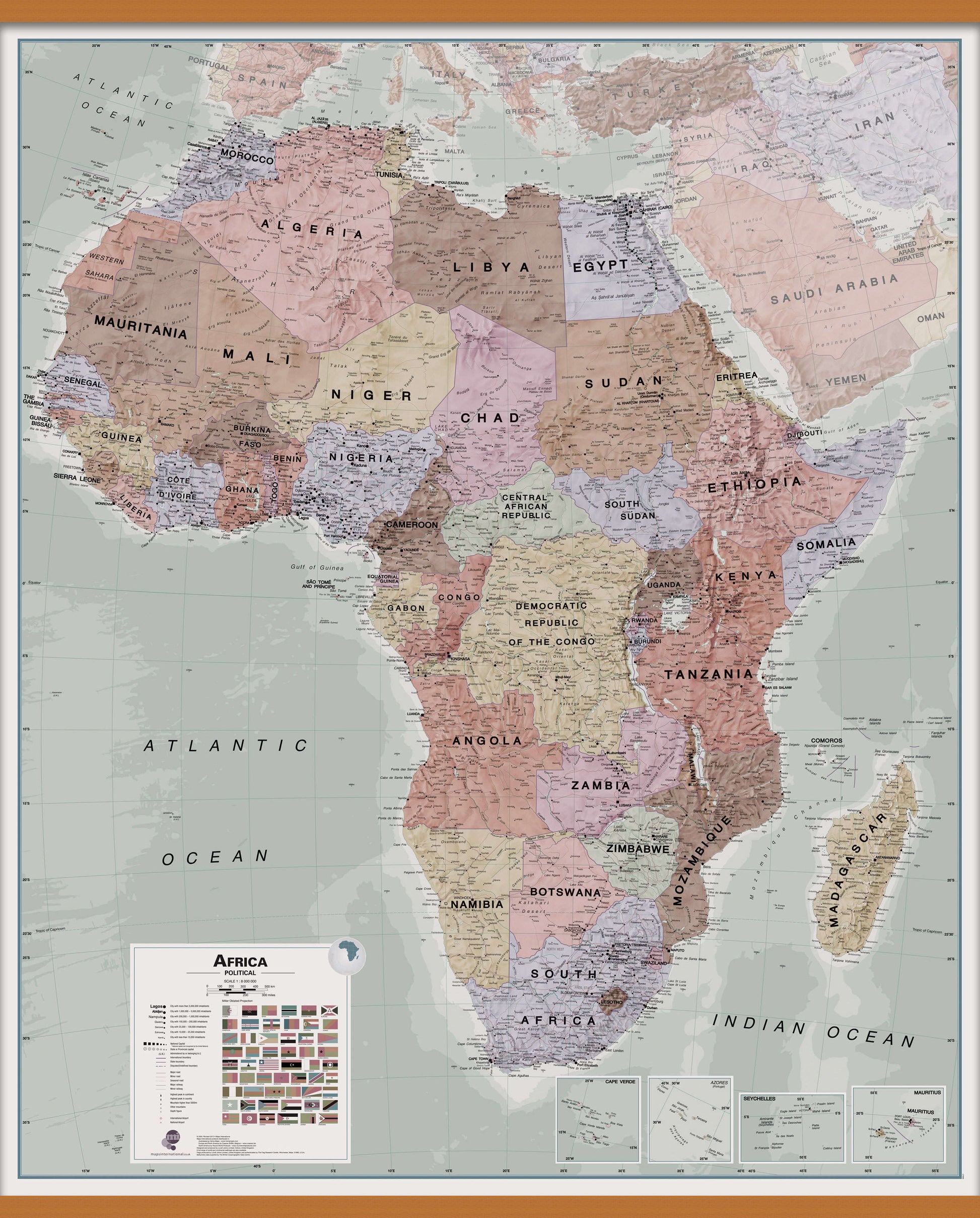 CT00696_L_CWDHB - Executive Africa political Wall Map