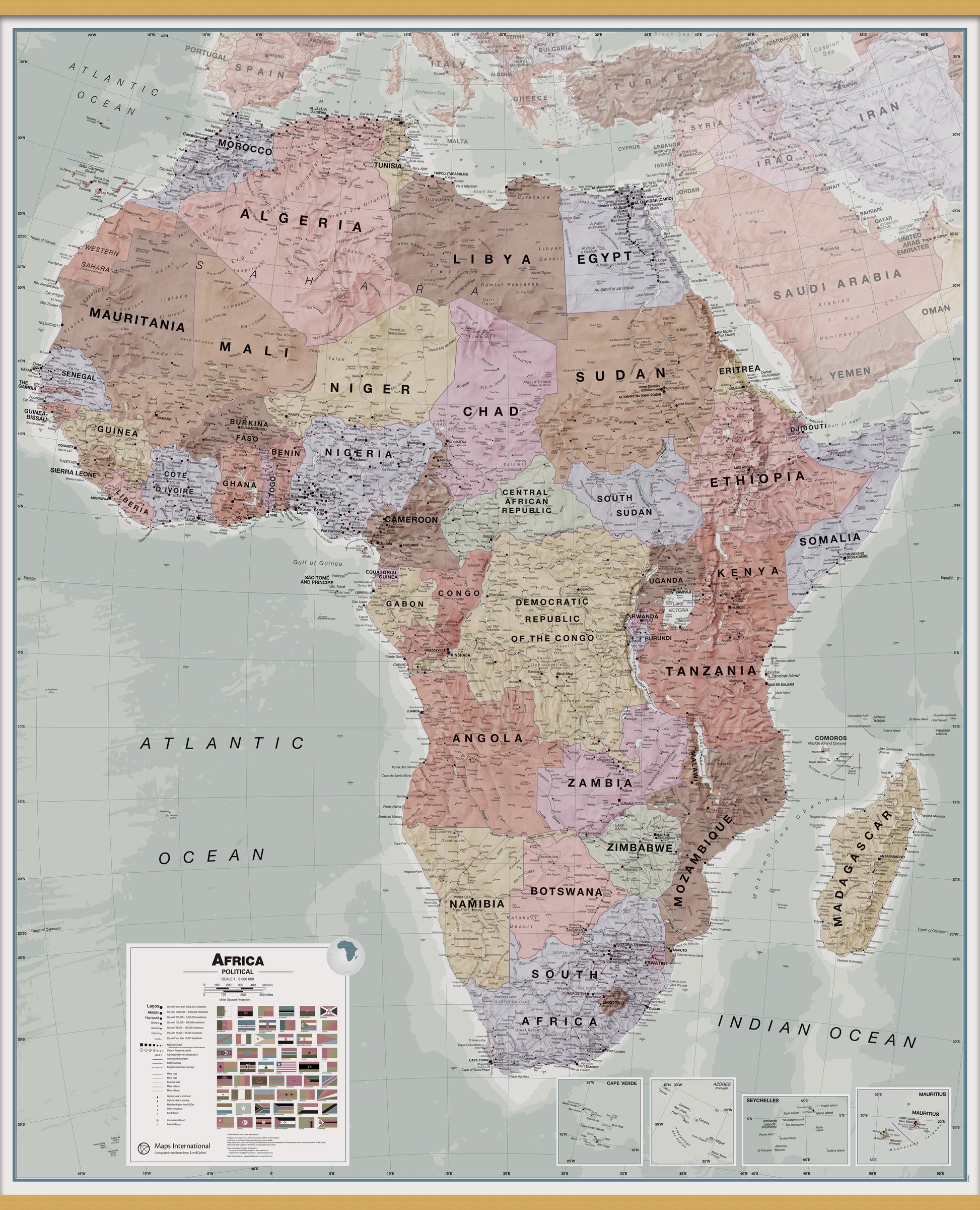 CT00696_LU_CWDHB - Executive Africa political Wall Map