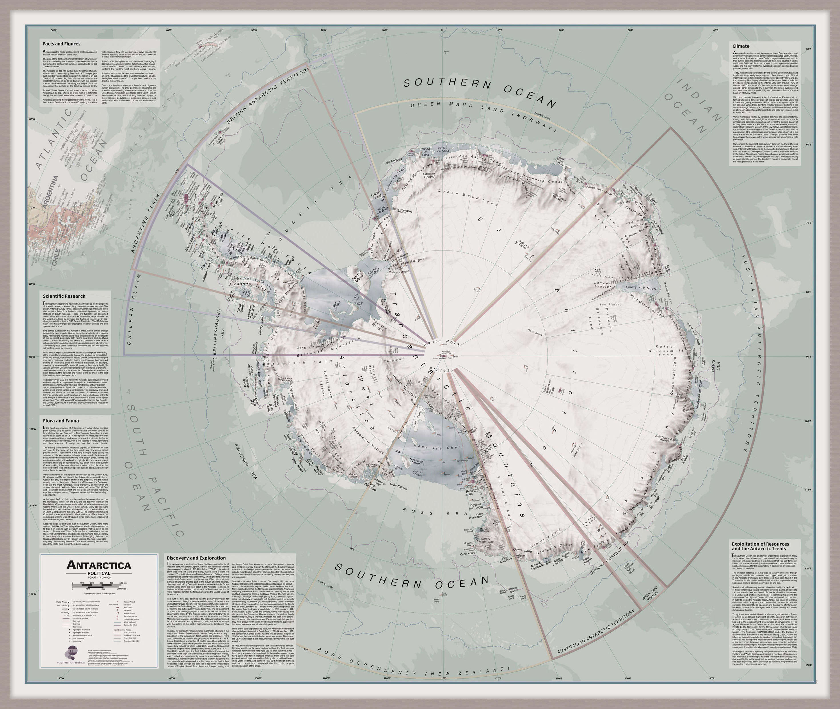 CT00697_H_LBDAL - Executive Antarctica Wall Map Political