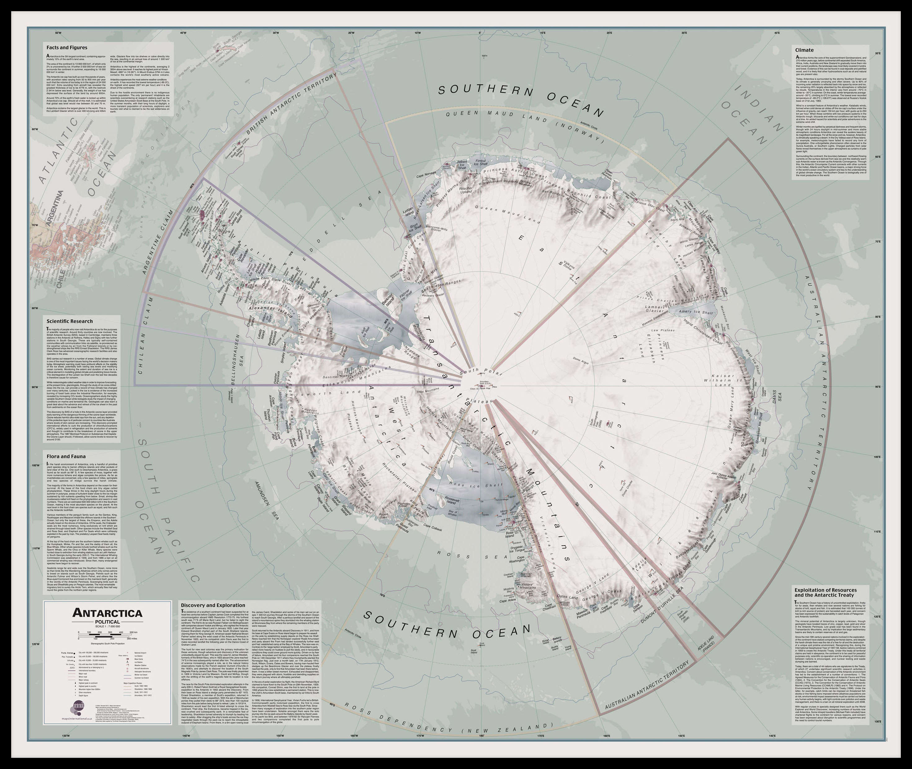 CT00697_L_LBDBL - Executive Antarctica Wall Map Political