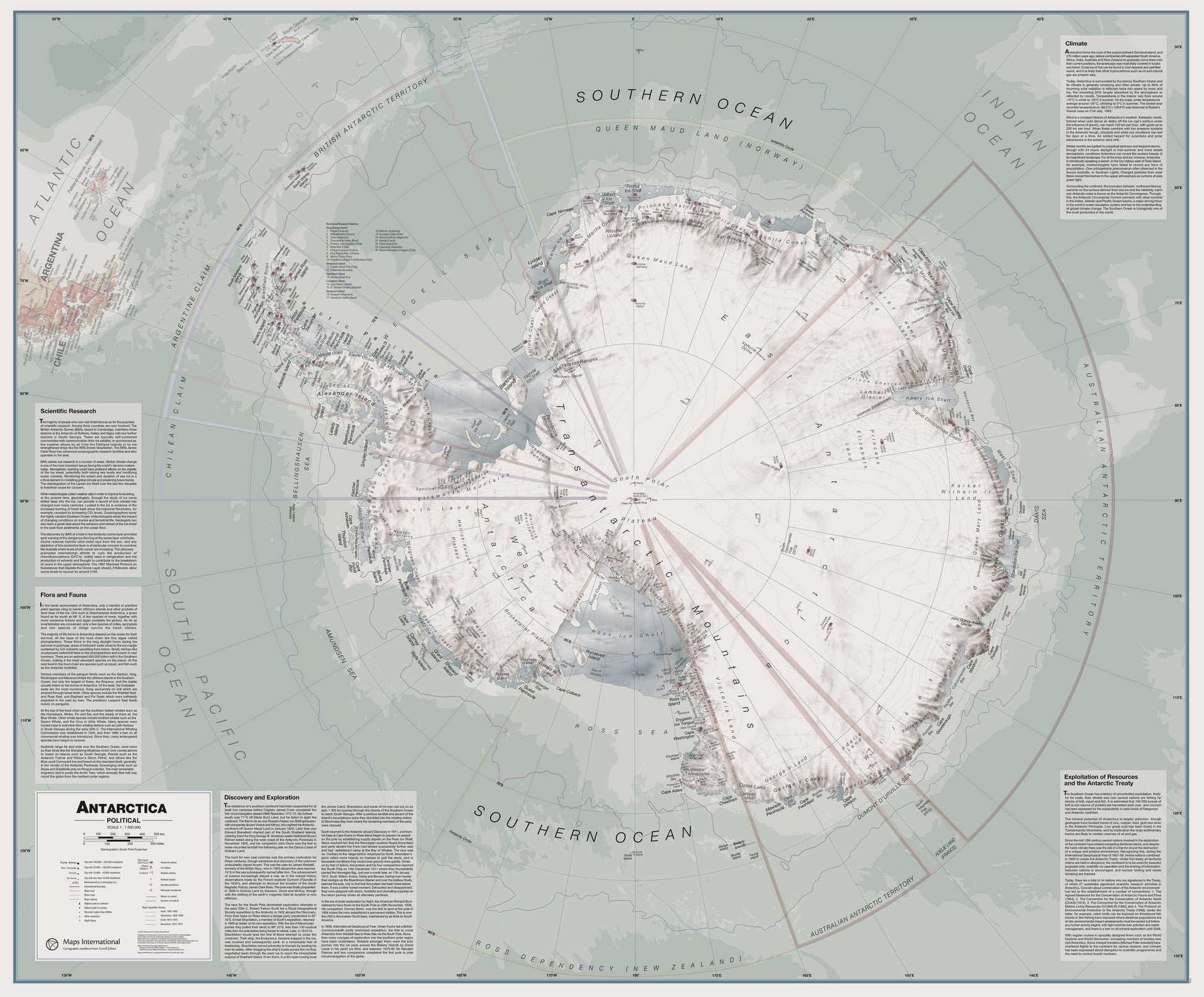 CT00697_H_PAPER - Executive Antarctica Wall Map Political