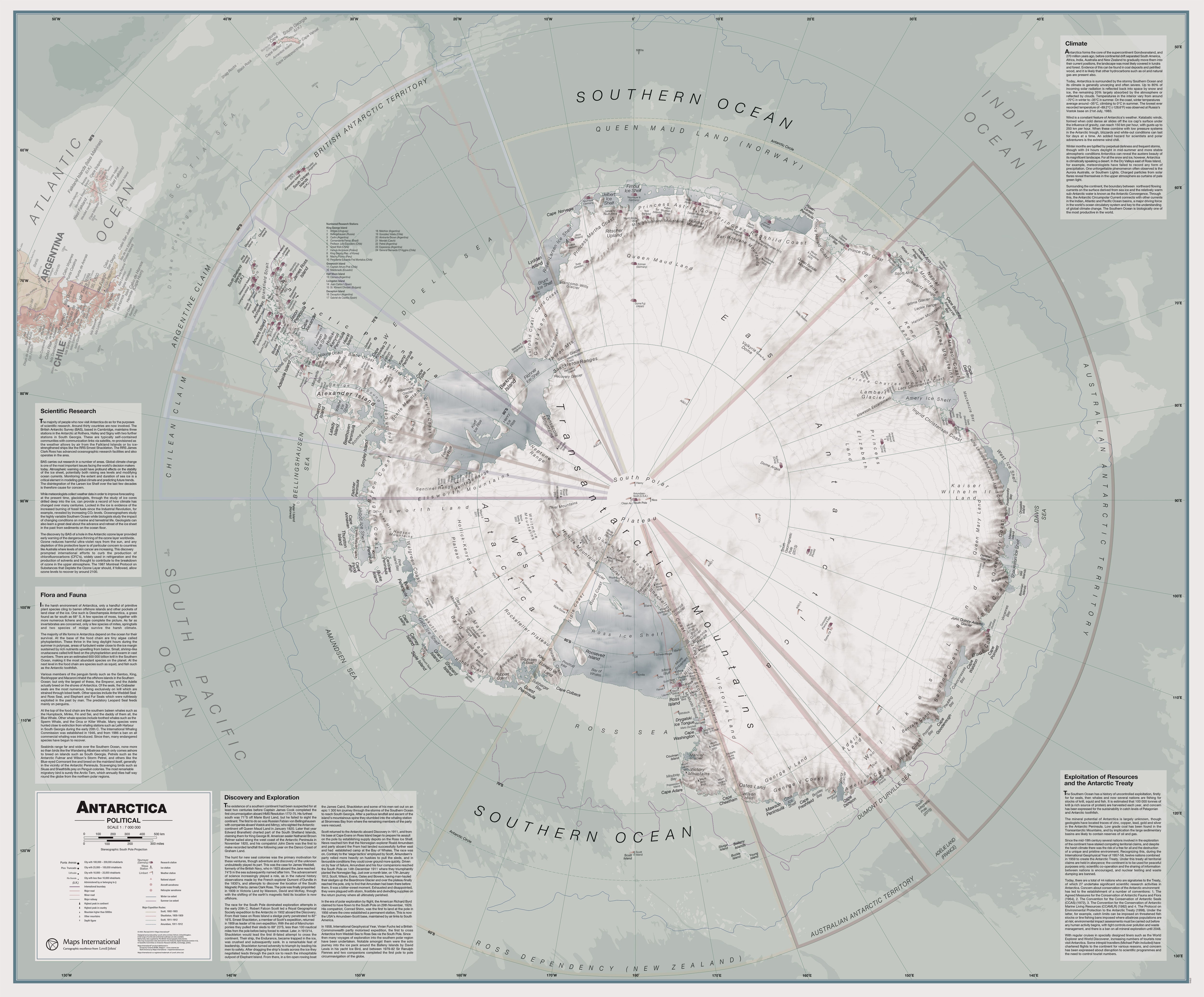 CT00697_LU_PAPER - Executive Antarctica Wall Map Political