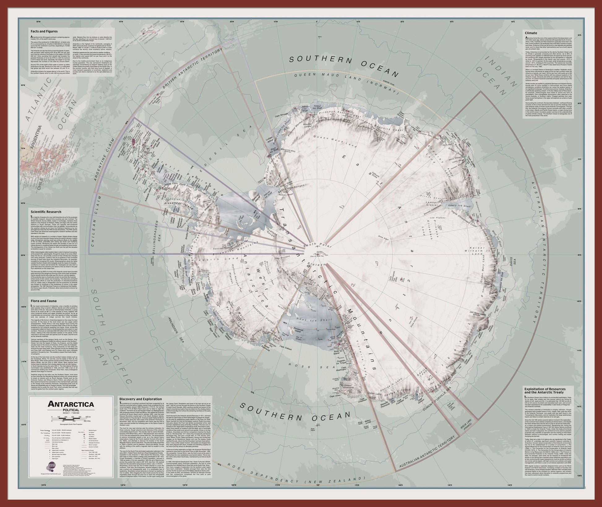 CT00697_H_LBDOK - Executive Antarctica Wall Map Political