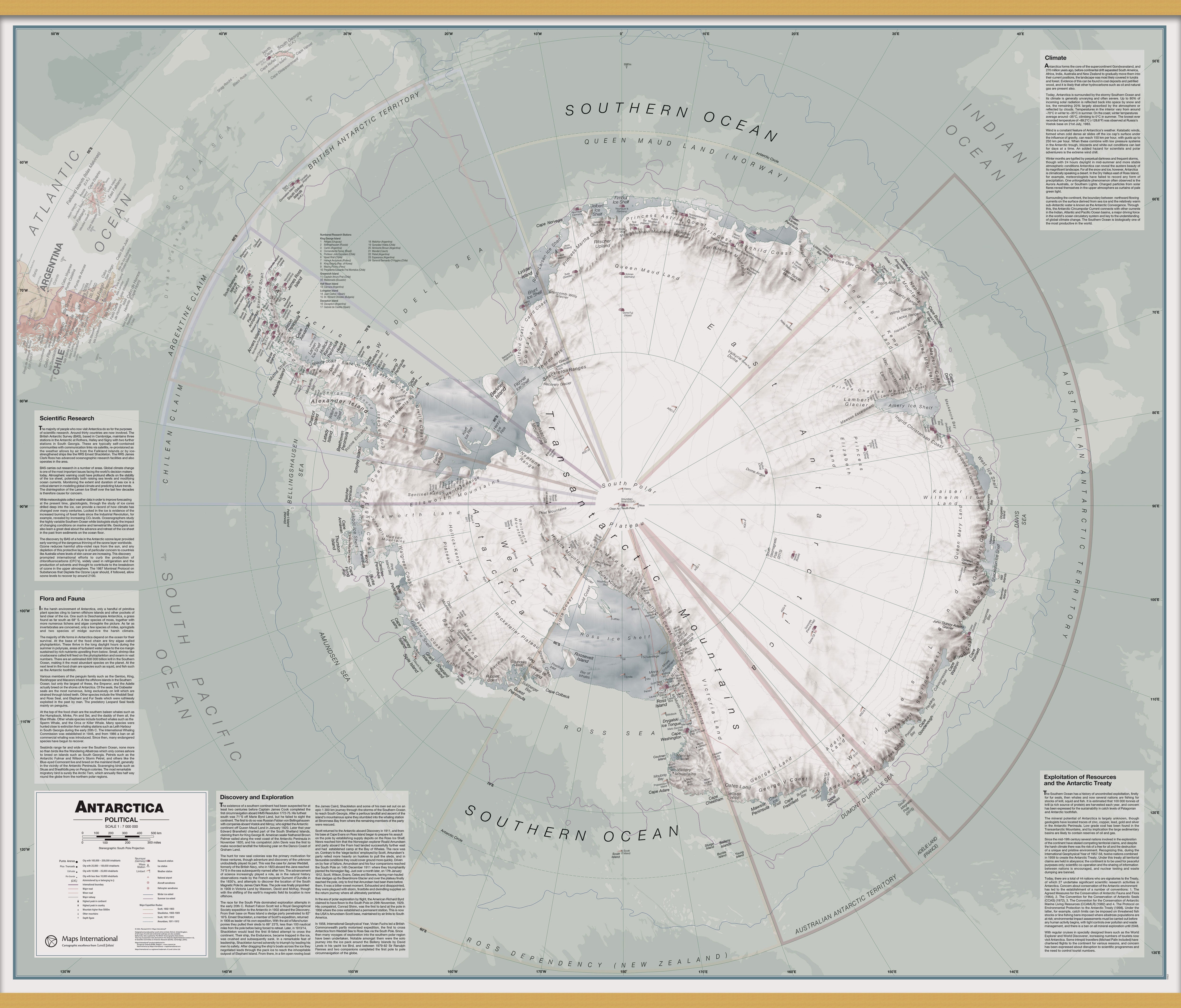 CT00697_LU_LWDHB - Executive Antarctica Wall Map Political