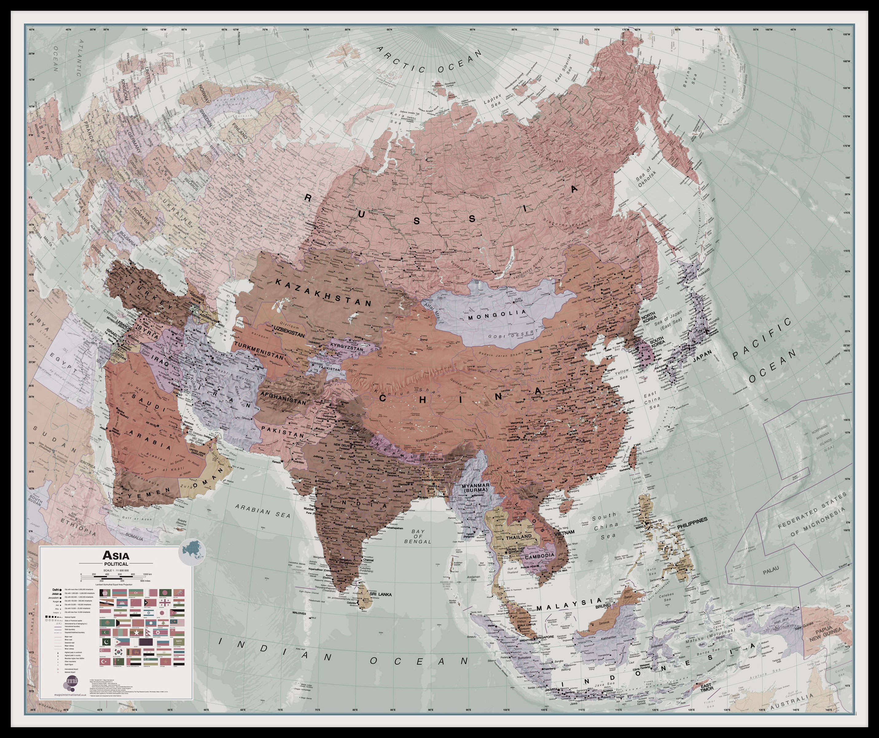 CT00698_L_LBDBL - Executive Asia Wall Map Political