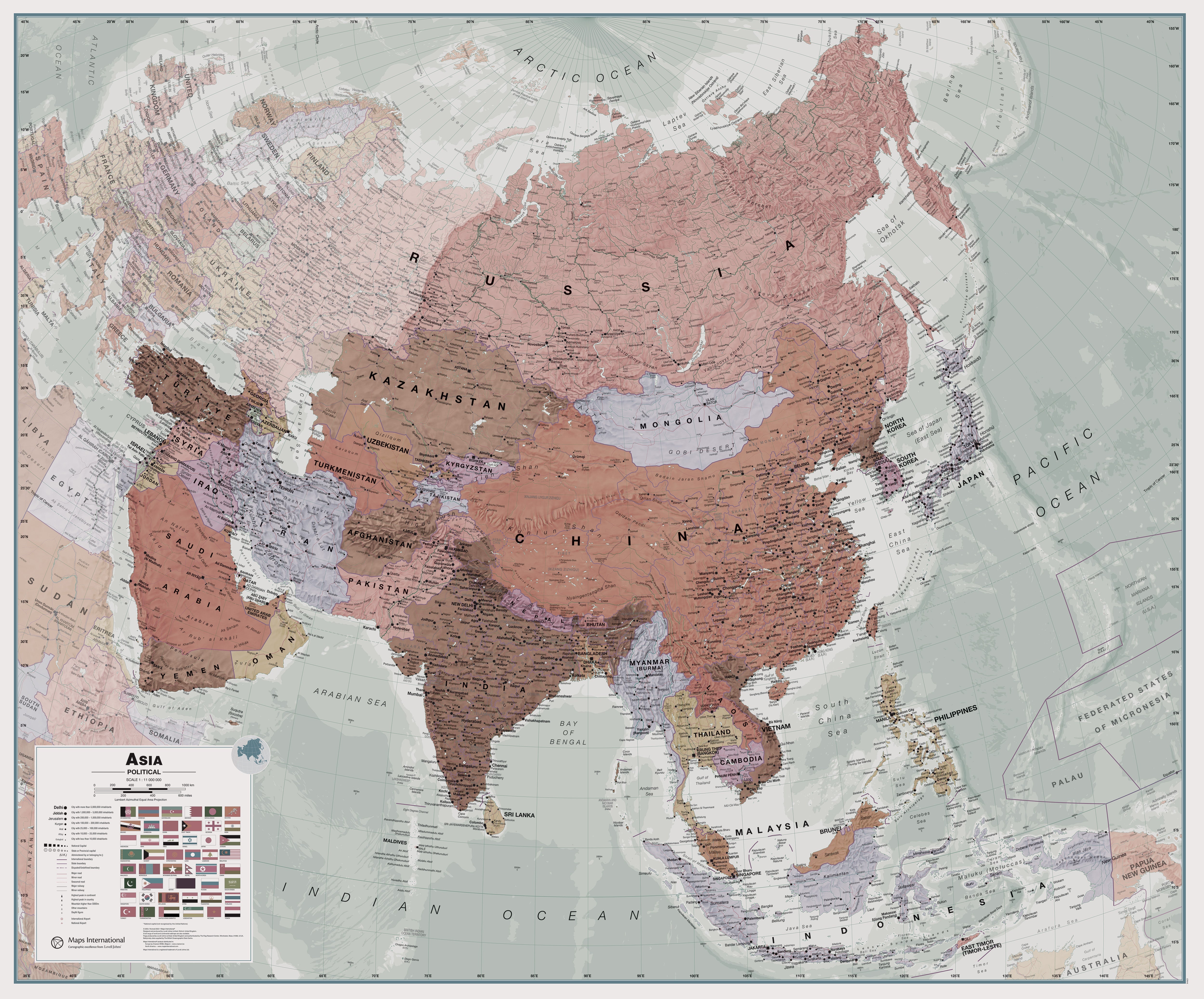 CT00698_LU_LAMIN - Executive Asia Wall Map Political