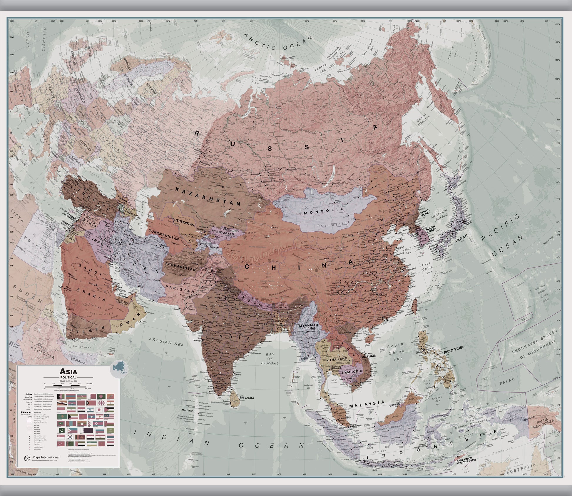 CT00698_LU_LAMHB - Executive Asia Wall Map Political