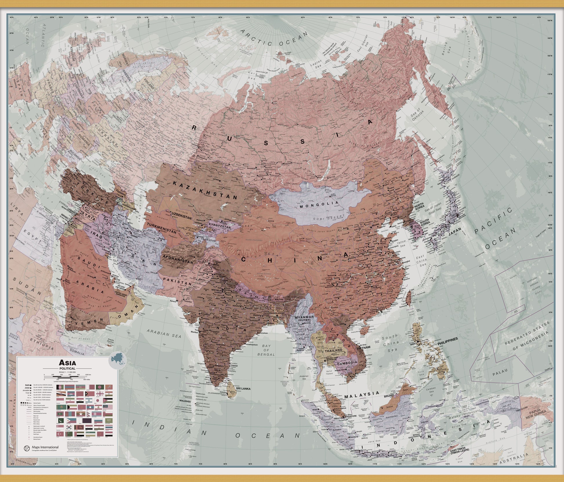 CT00698_LU_LWDHB - Executive Asia Wall Map Political