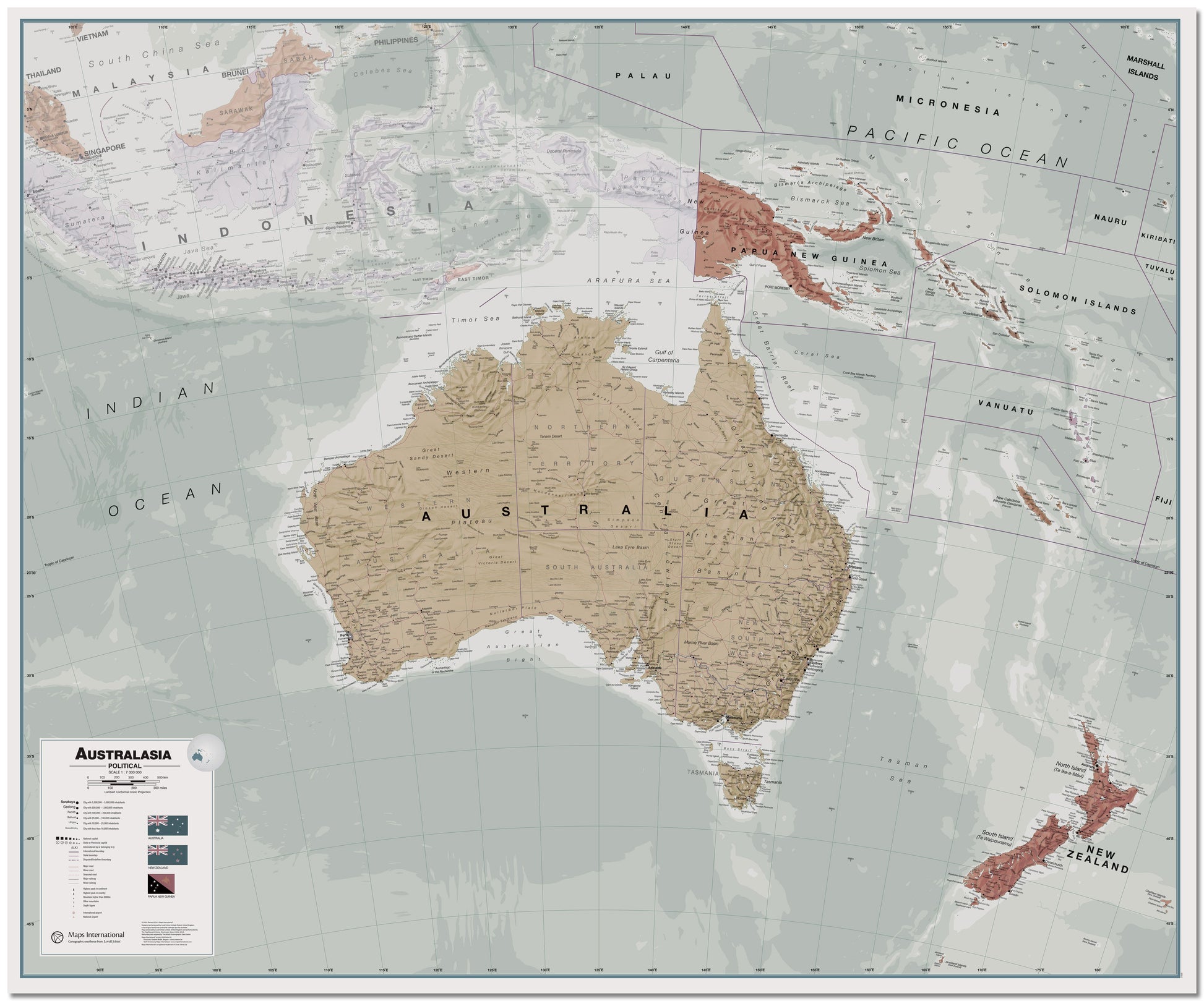CT00699_LU_LMBRD - Executive Australasia Wall Map Political