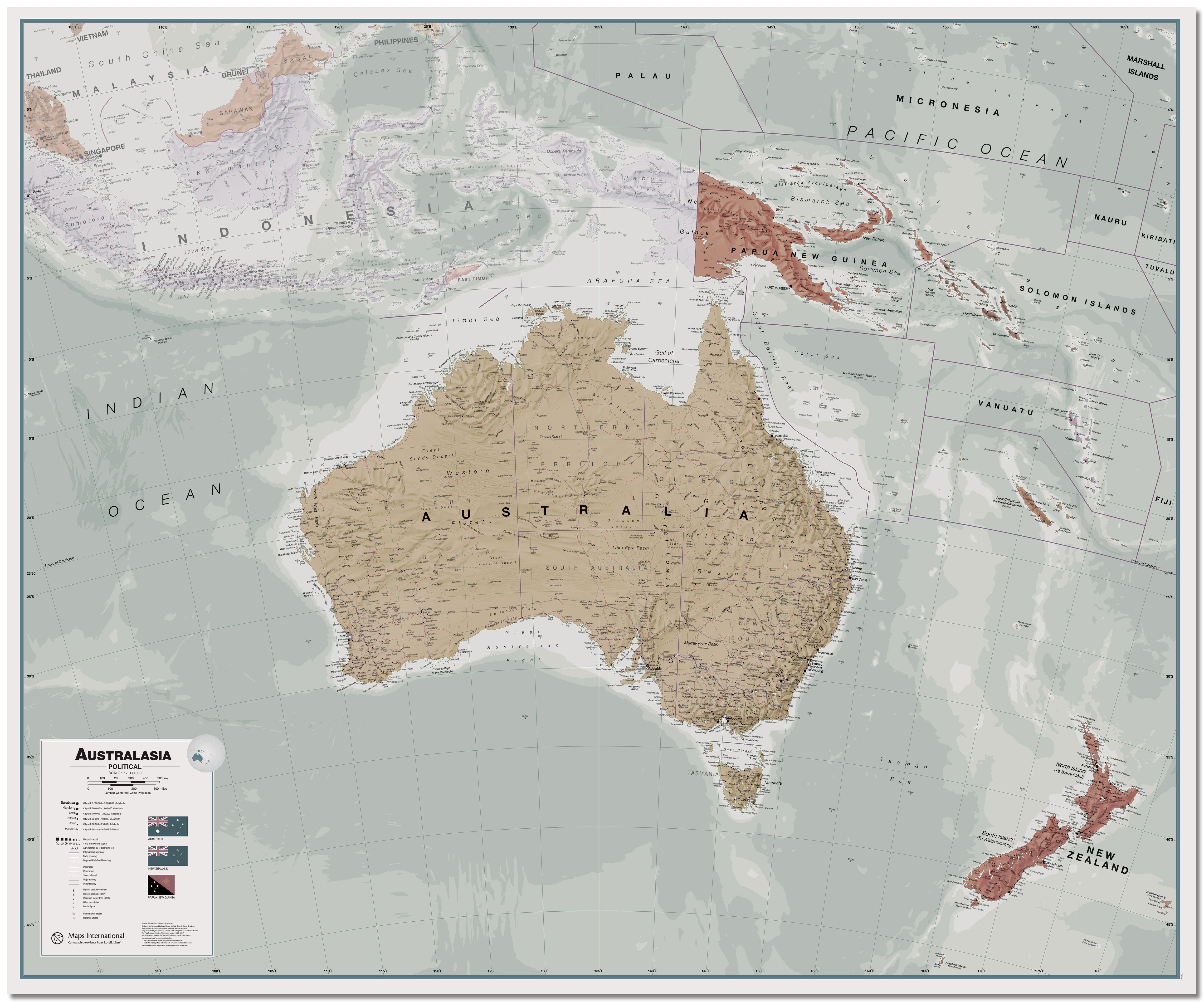 CT00699_LU_LMBRD - Executive Australasia Wall Map Political